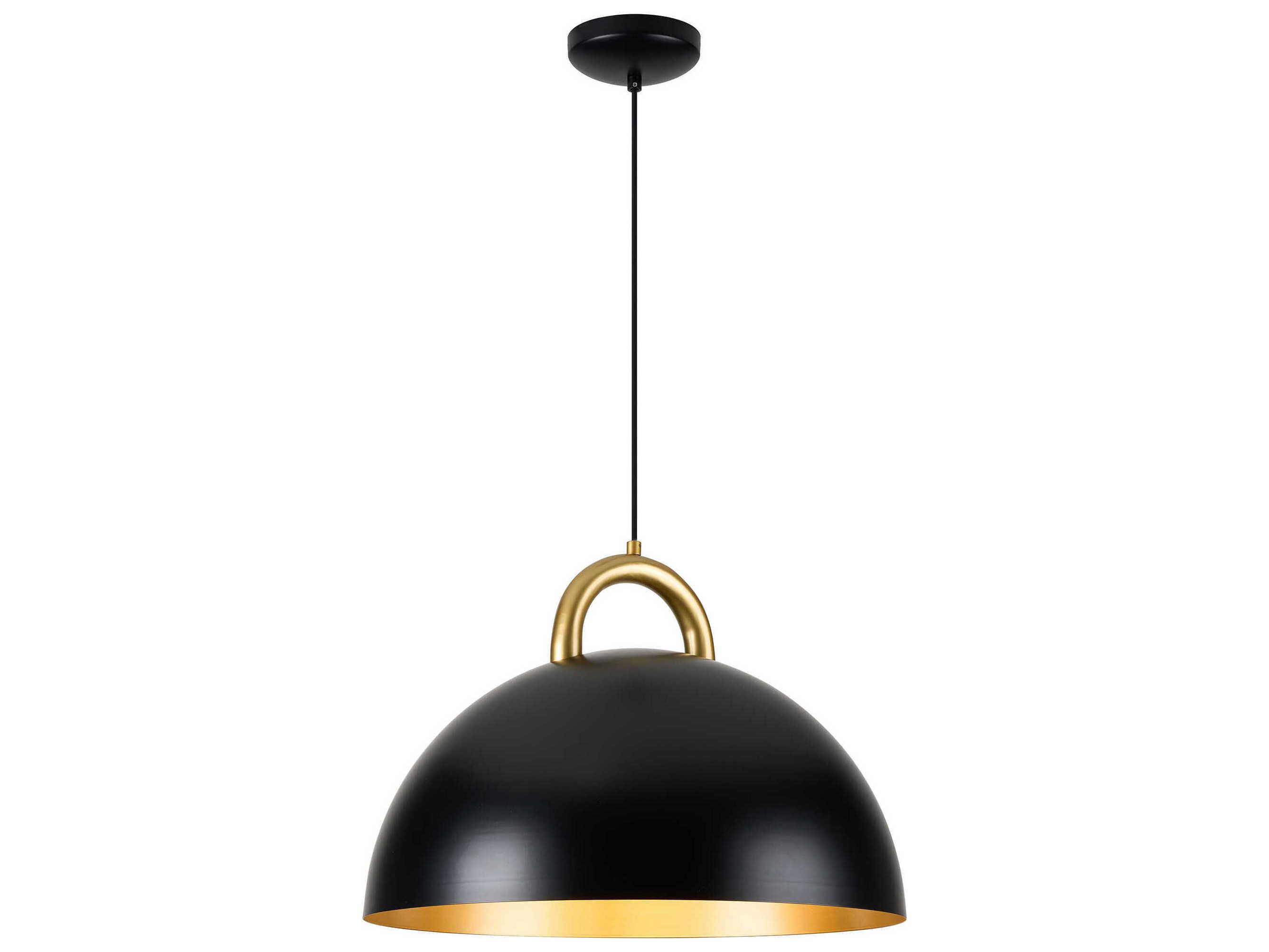 Artcraft Pantheon 1-Light Black Rust Brass Dome Pendant