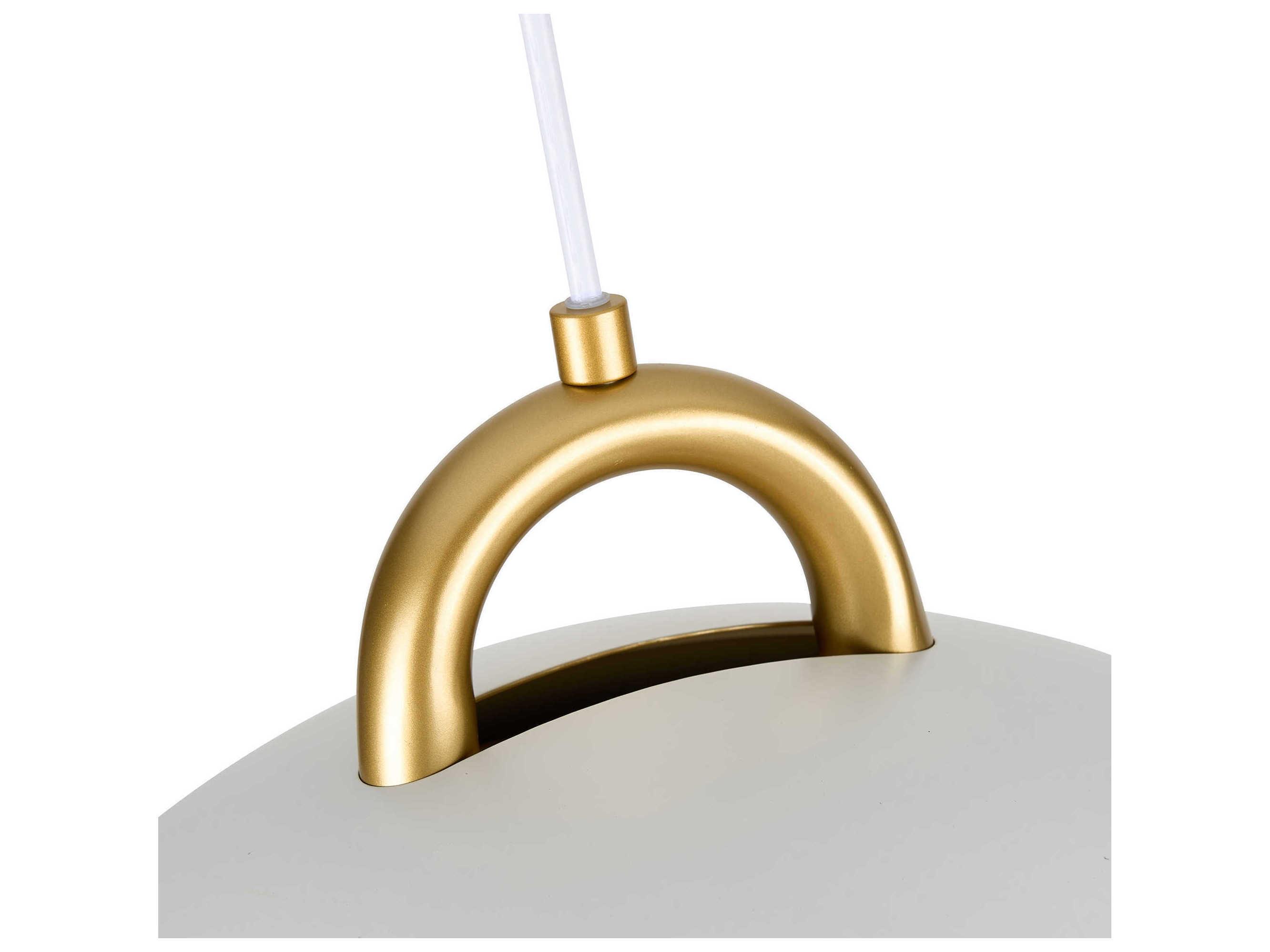 Artcraft Pantheon 1-Light Gold White Dome Pendant