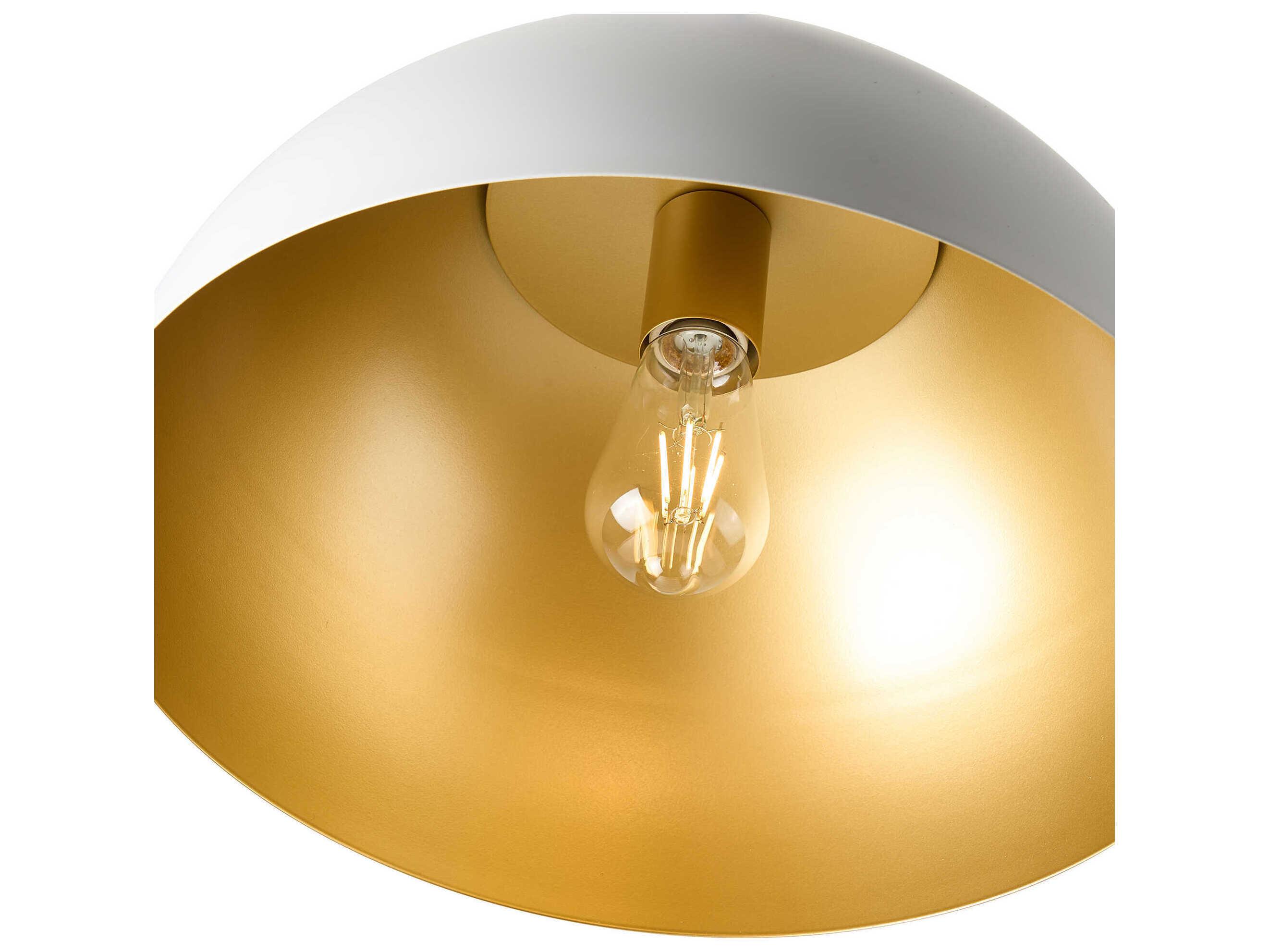Artcraft Pantheon 1-Light Gold White Dome Pendant
