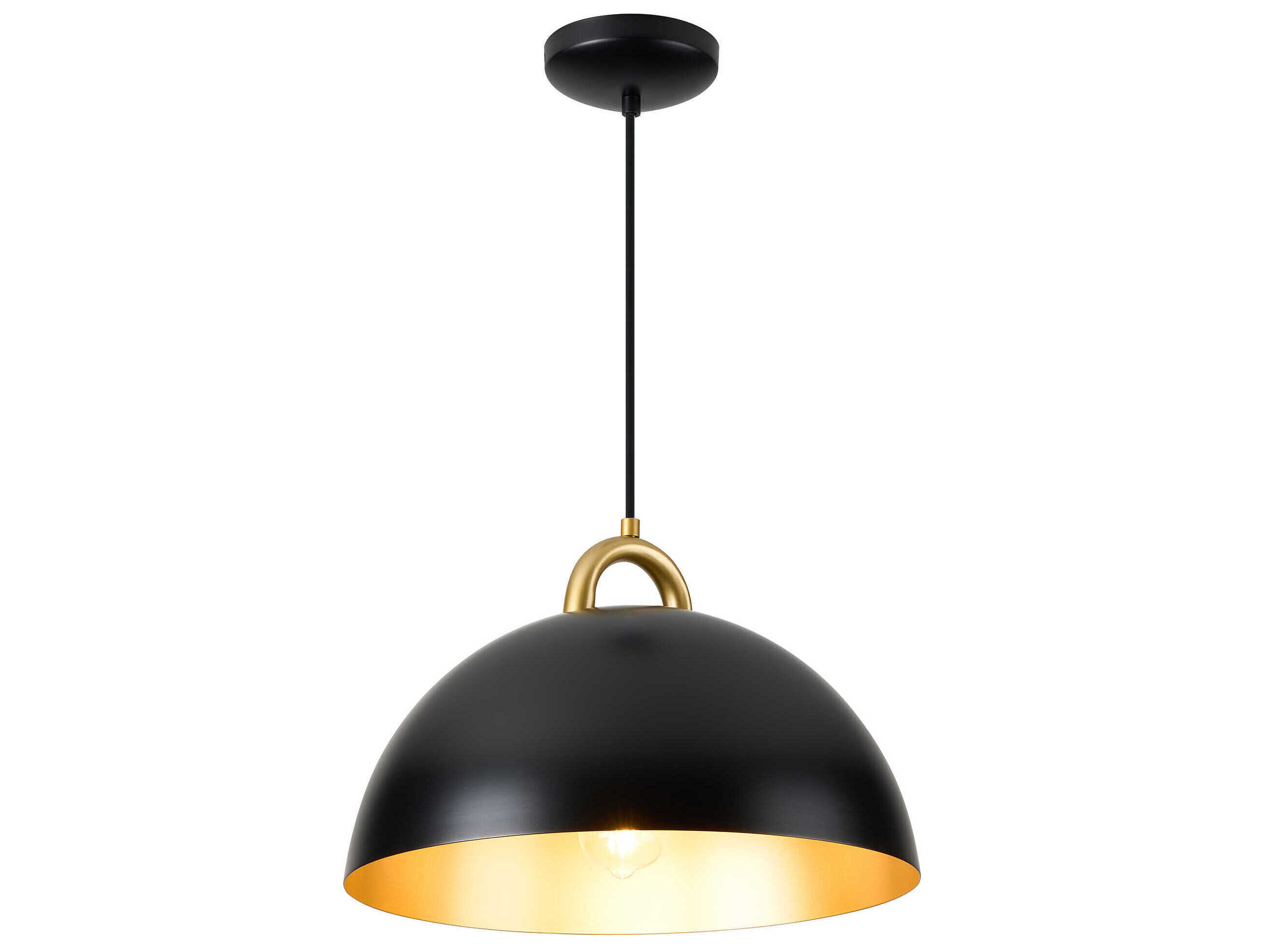 Artcraft Pantheon 1-Light Black Rust Brass Dome Pendant