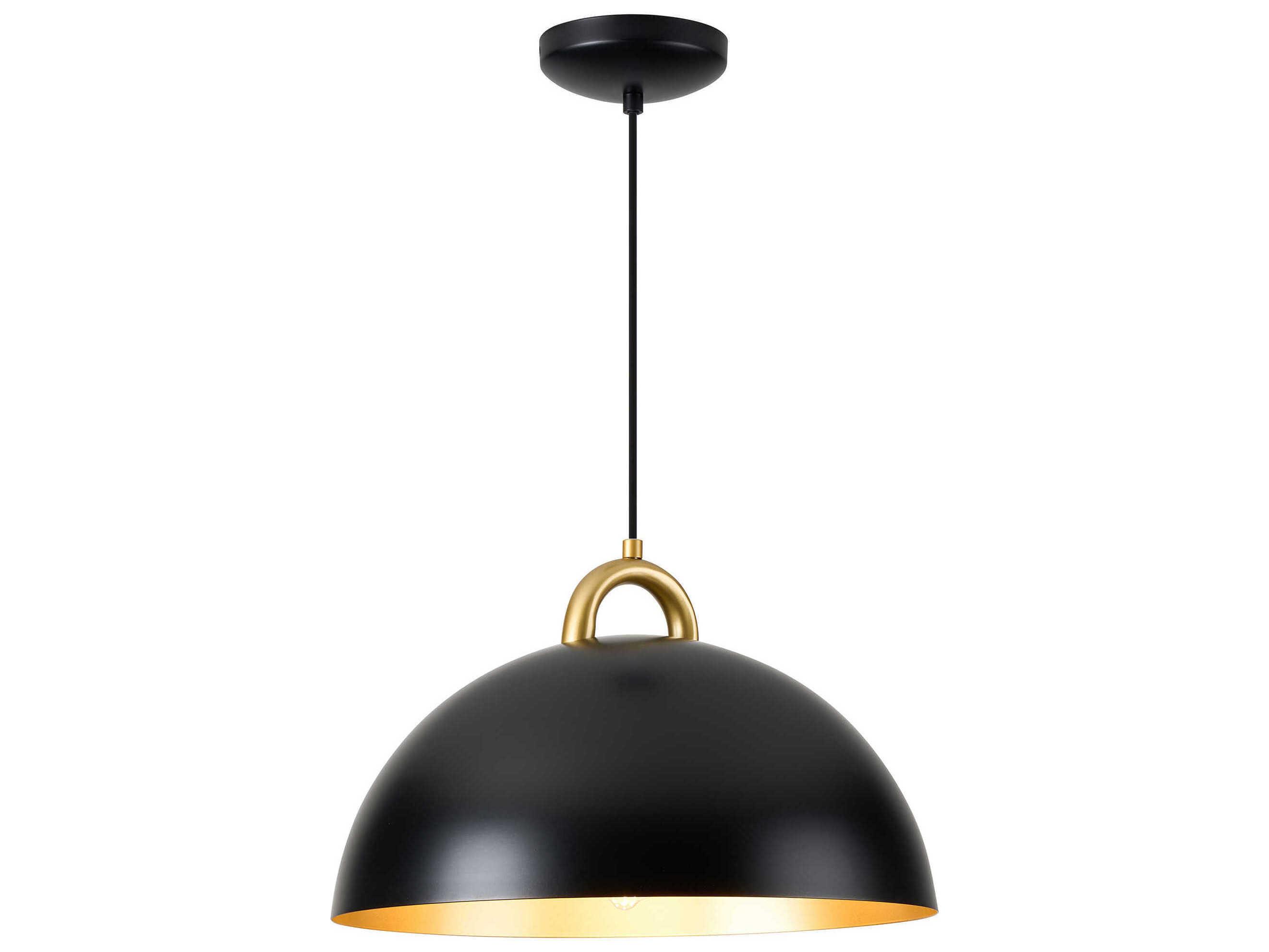Artcraft Pantheon 1-Light Black Rust Brass Dome Pendant