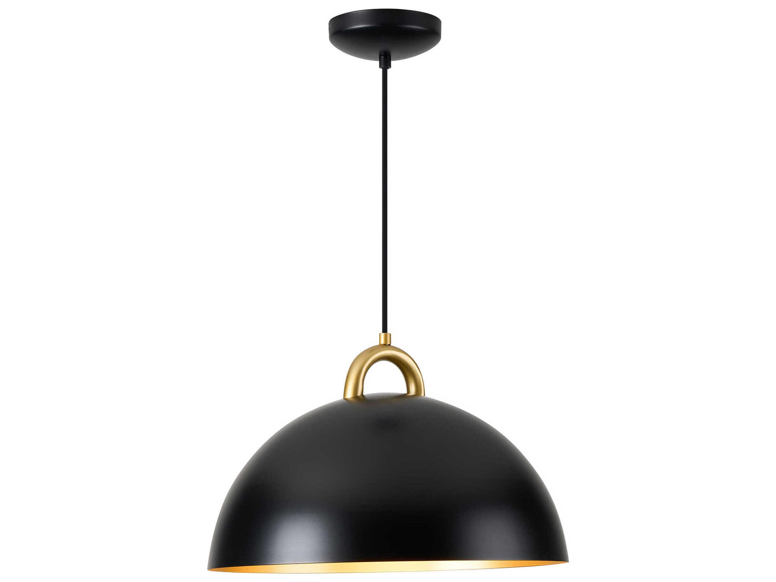 Artcraft Pantheon 1-Light Black Rust Brass Dome Pendant