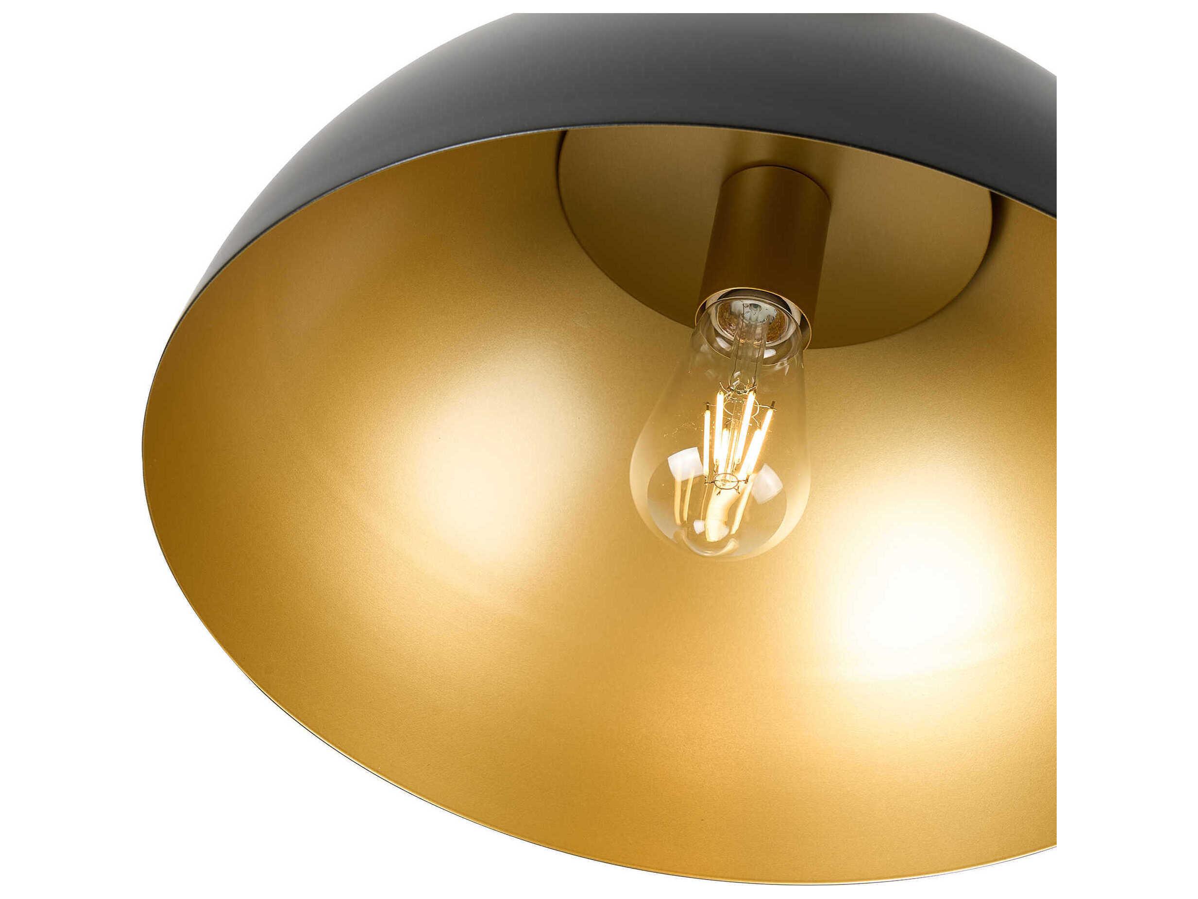 Artcraft Pantheon 1-Light Black Rust Brass Dome Pendant