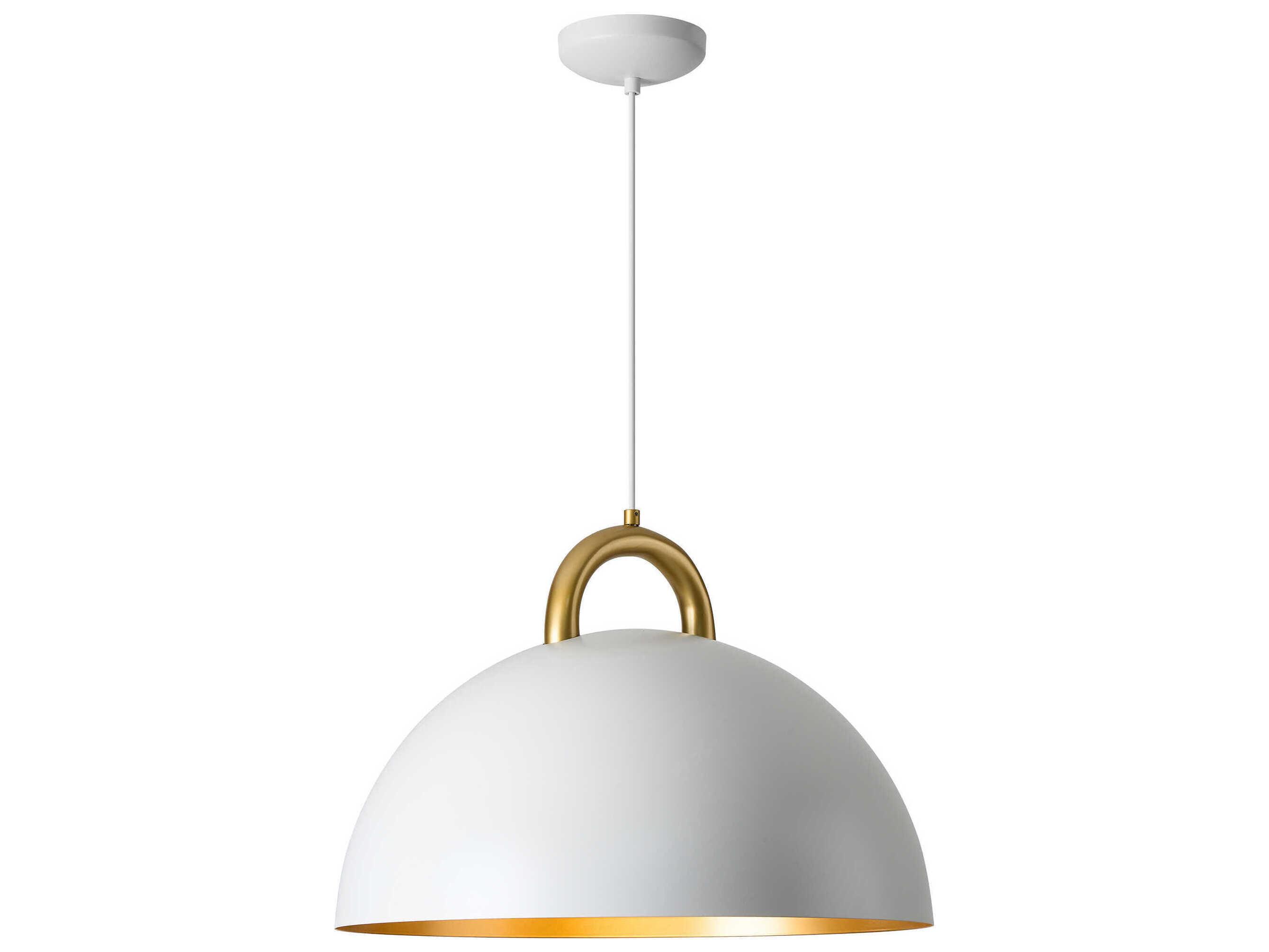 Artcraft Pantheon 1-Light Gold White Dome Pendant