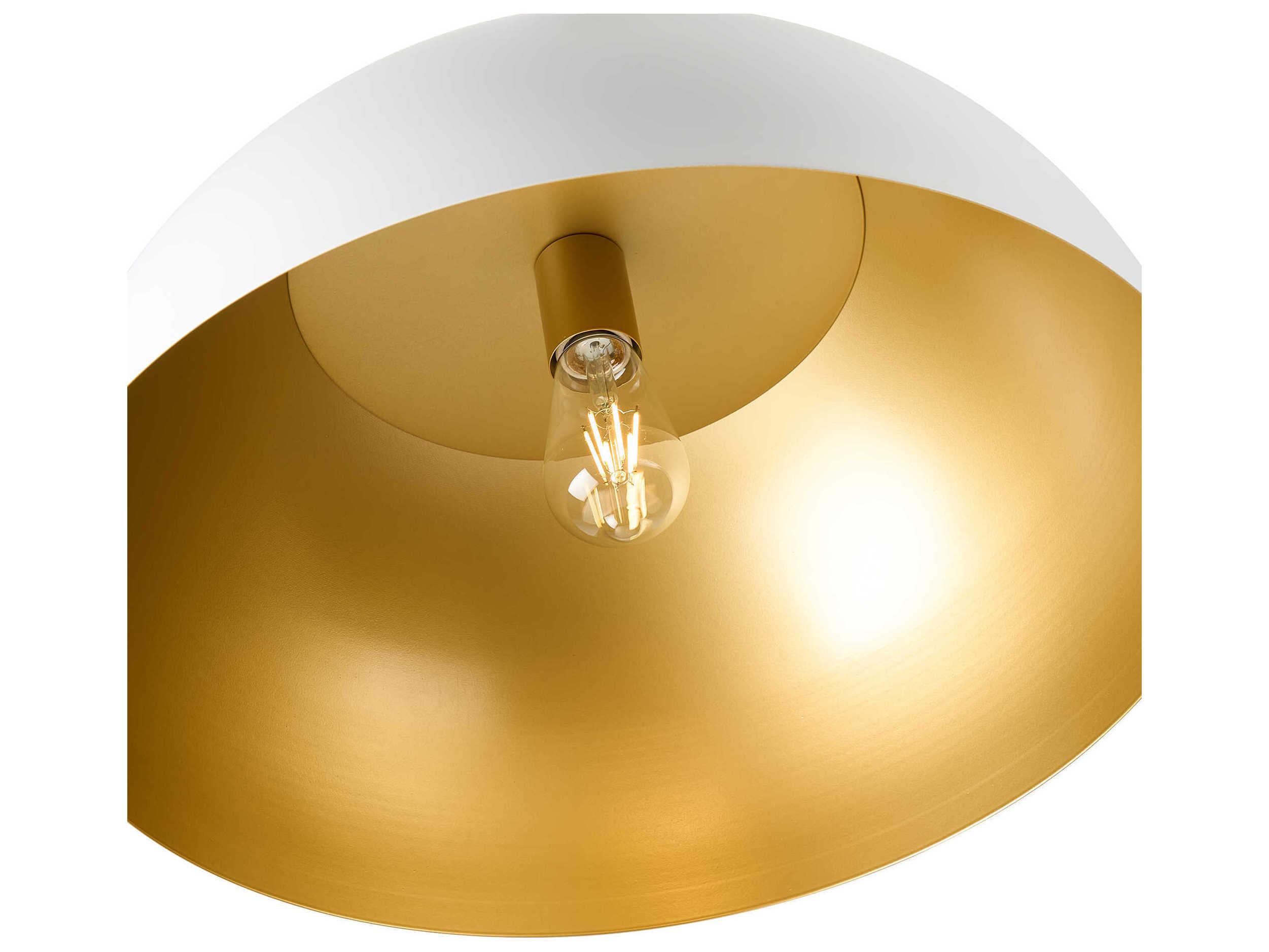 Artcraft Pantheon 1-Light Gold White Dome Pendant