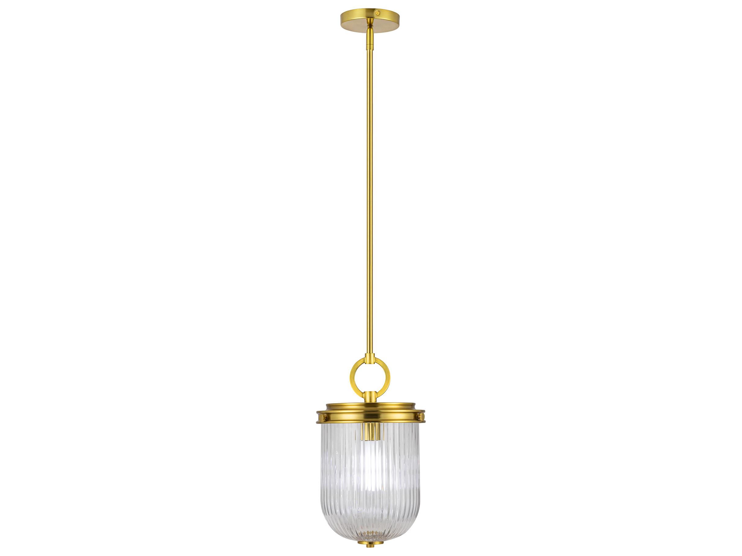 Artcraft Myla 1-Light Vintage Brass Mini Pendant