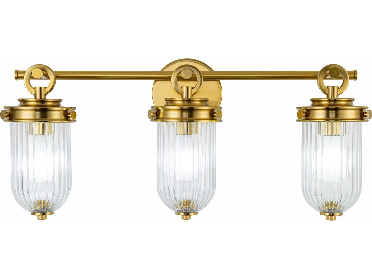 Artcraft Myla 3-Light Vintage Brass Vanity Light