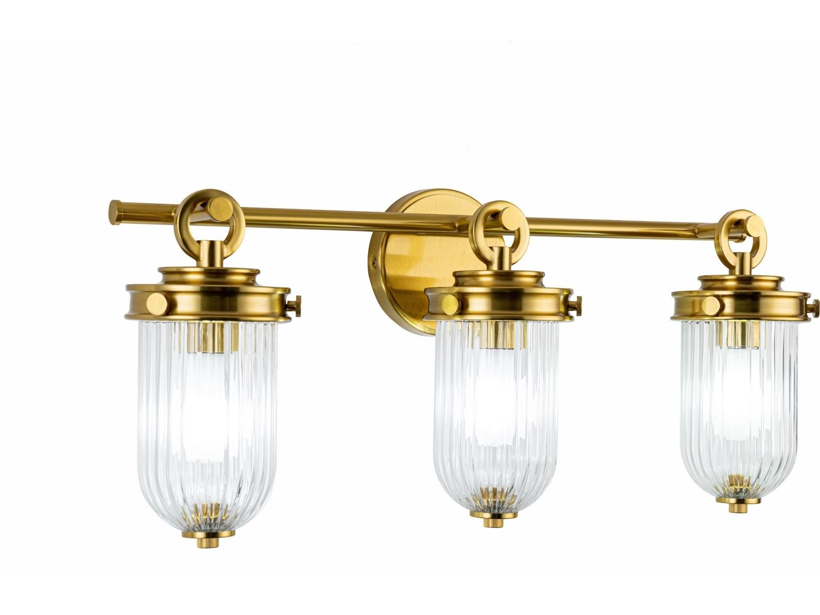 Artcraft Myla 3-Light Vintage Brass Vanity Light