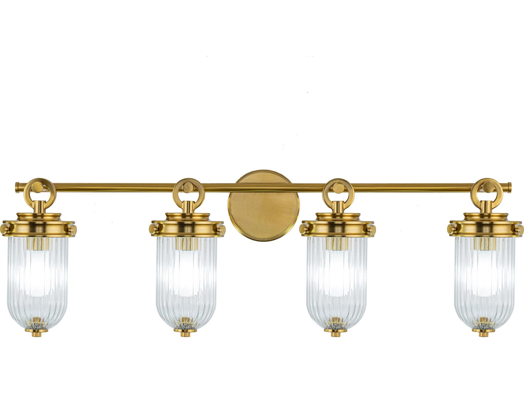 Artcraft Myla 4-Light Vintage Brass Vanity Light