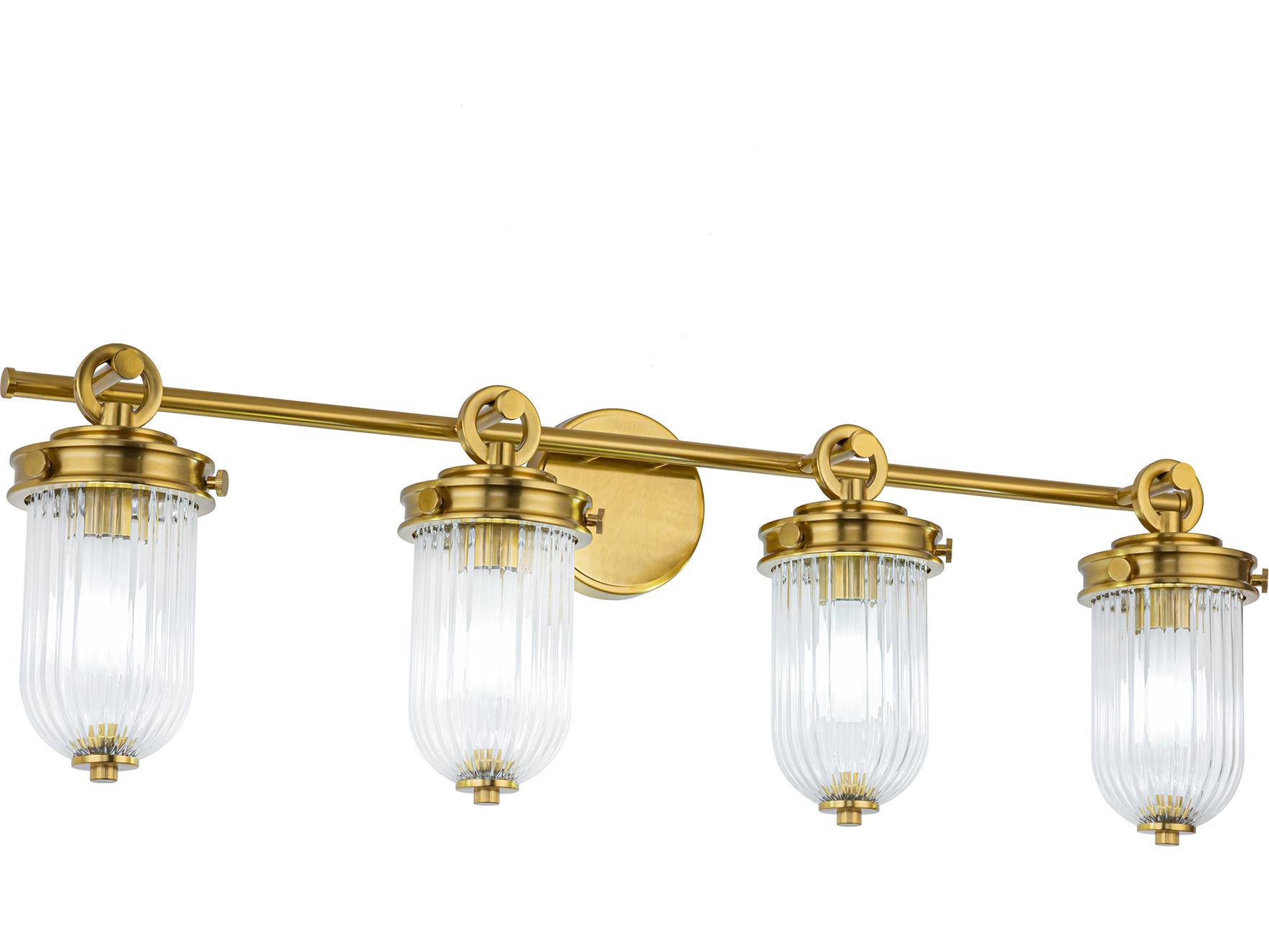 Artcraft Myla 4-Light Vintage Brass Vanity Light