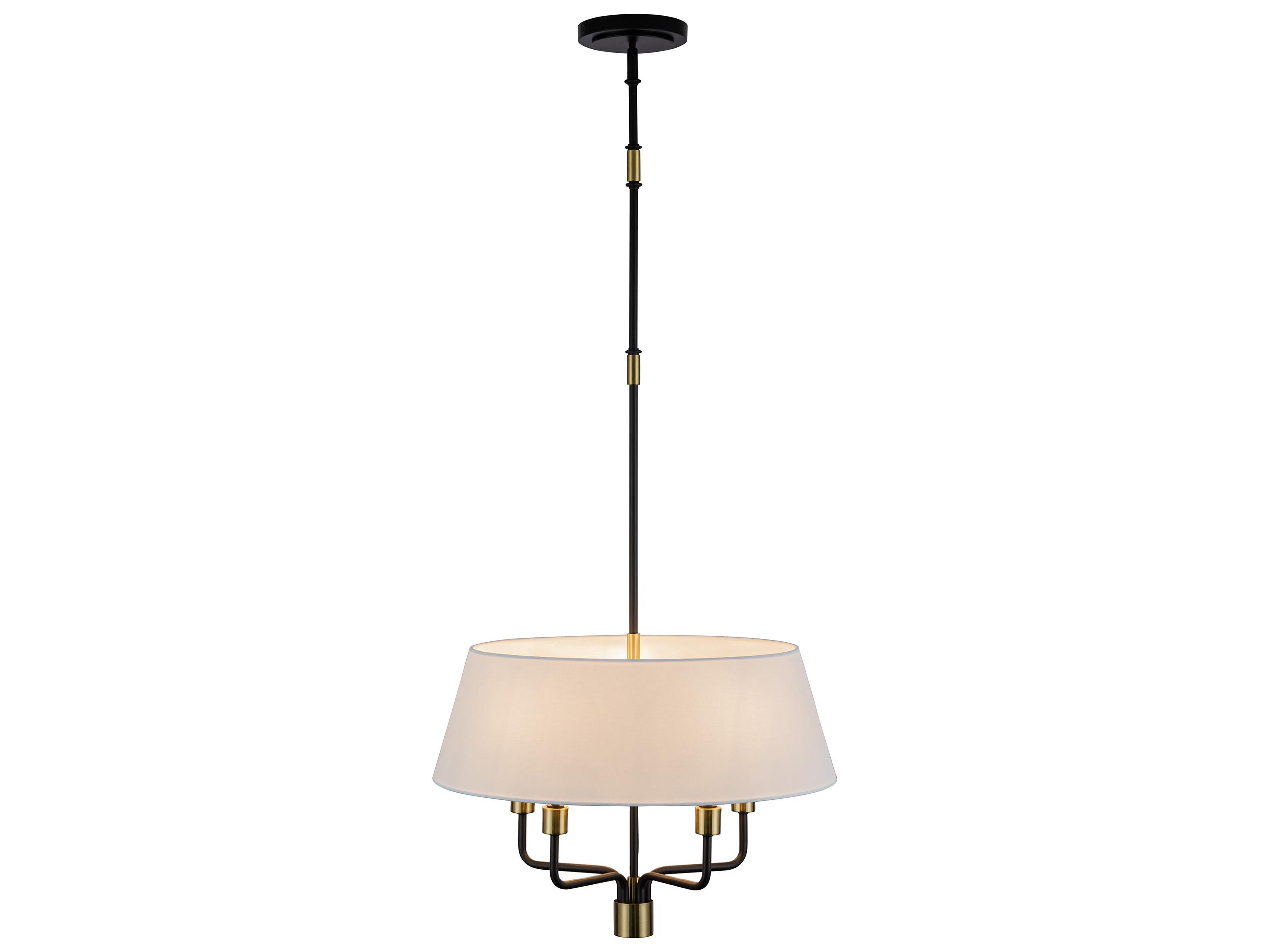 Artcraft Providence 5-Light Black Brushed Brass Drum Pendant