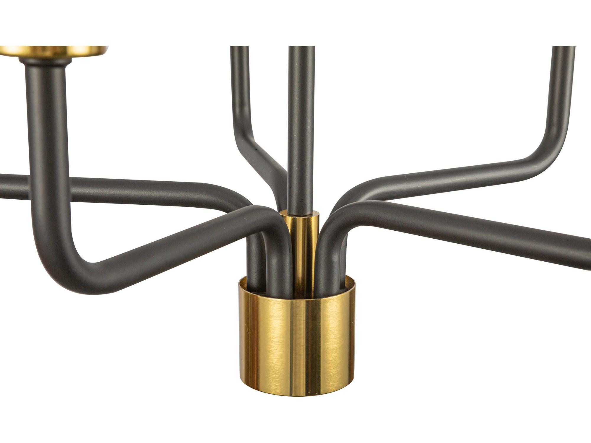 Artcraft Providence 5-Light Black Brushed Brass Drum Pendant