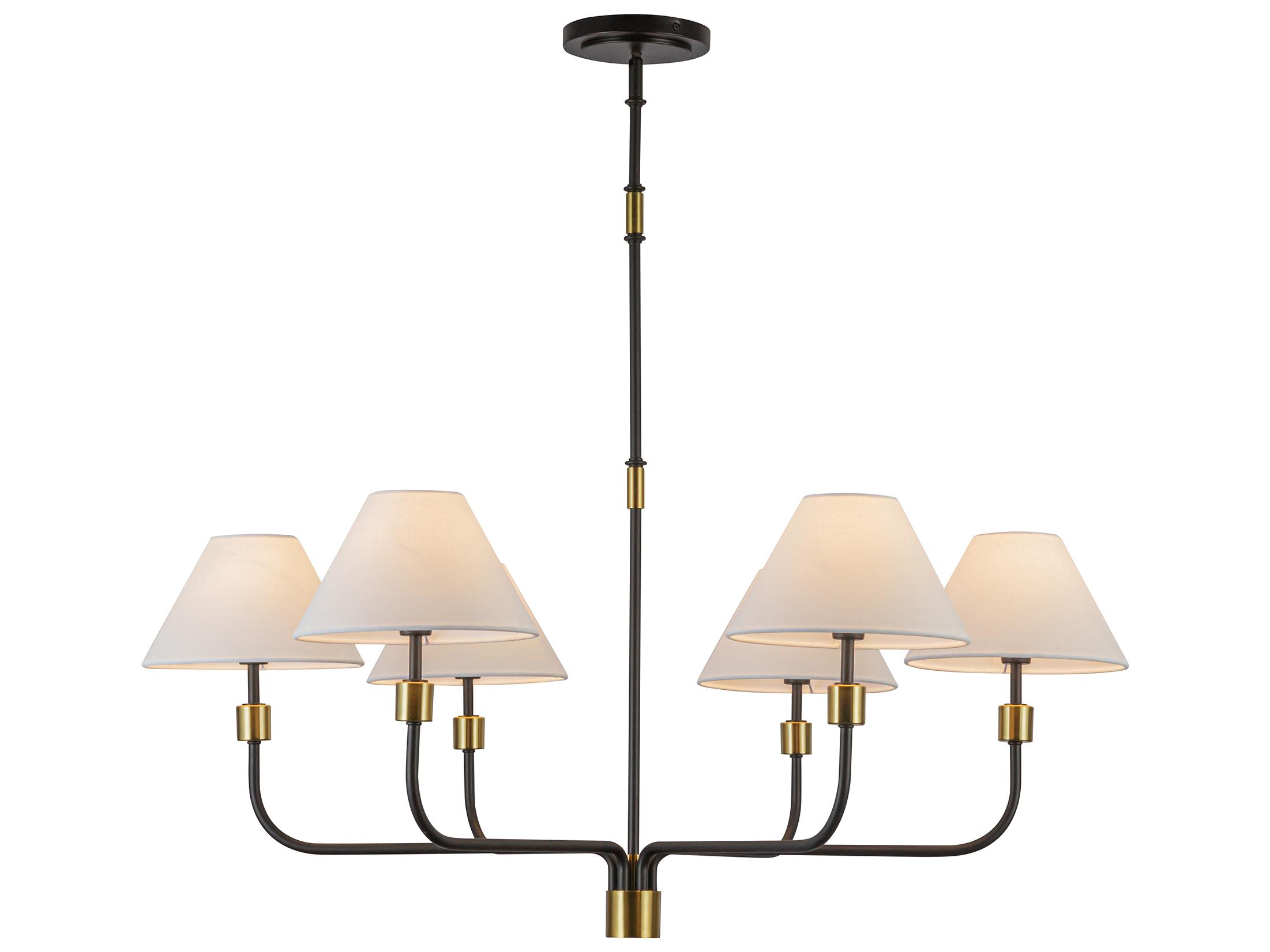 Artcraft Providence 6-Light Black Brushed Brass Candelabra Empire Chandelier