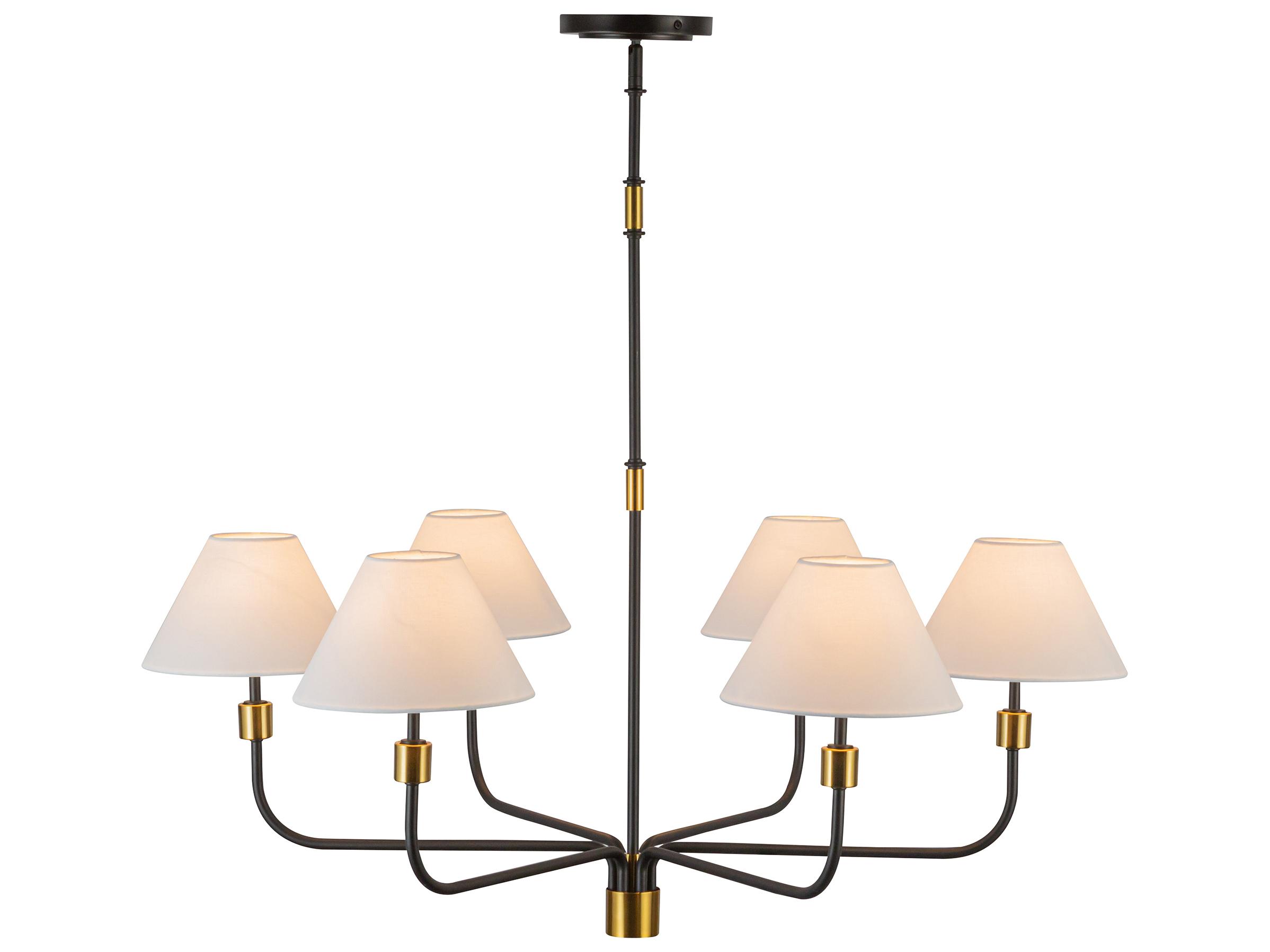 Artcraft Providence 6-Light Black Brushed Brass Candelabra Empire Chandelier