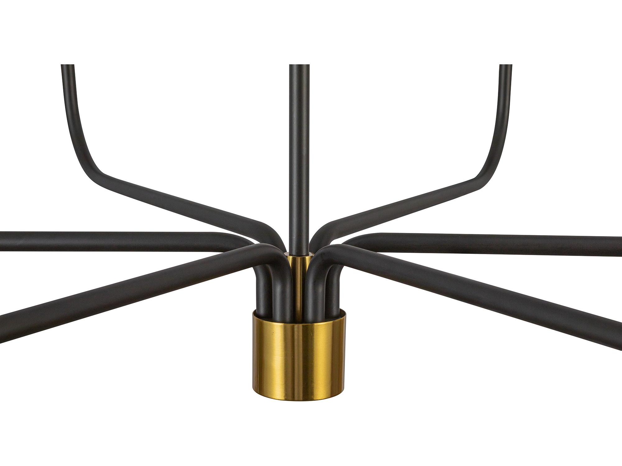 Artcraft Providence 6-Light Black Brushed Brass Candelabra Empire Chandelier