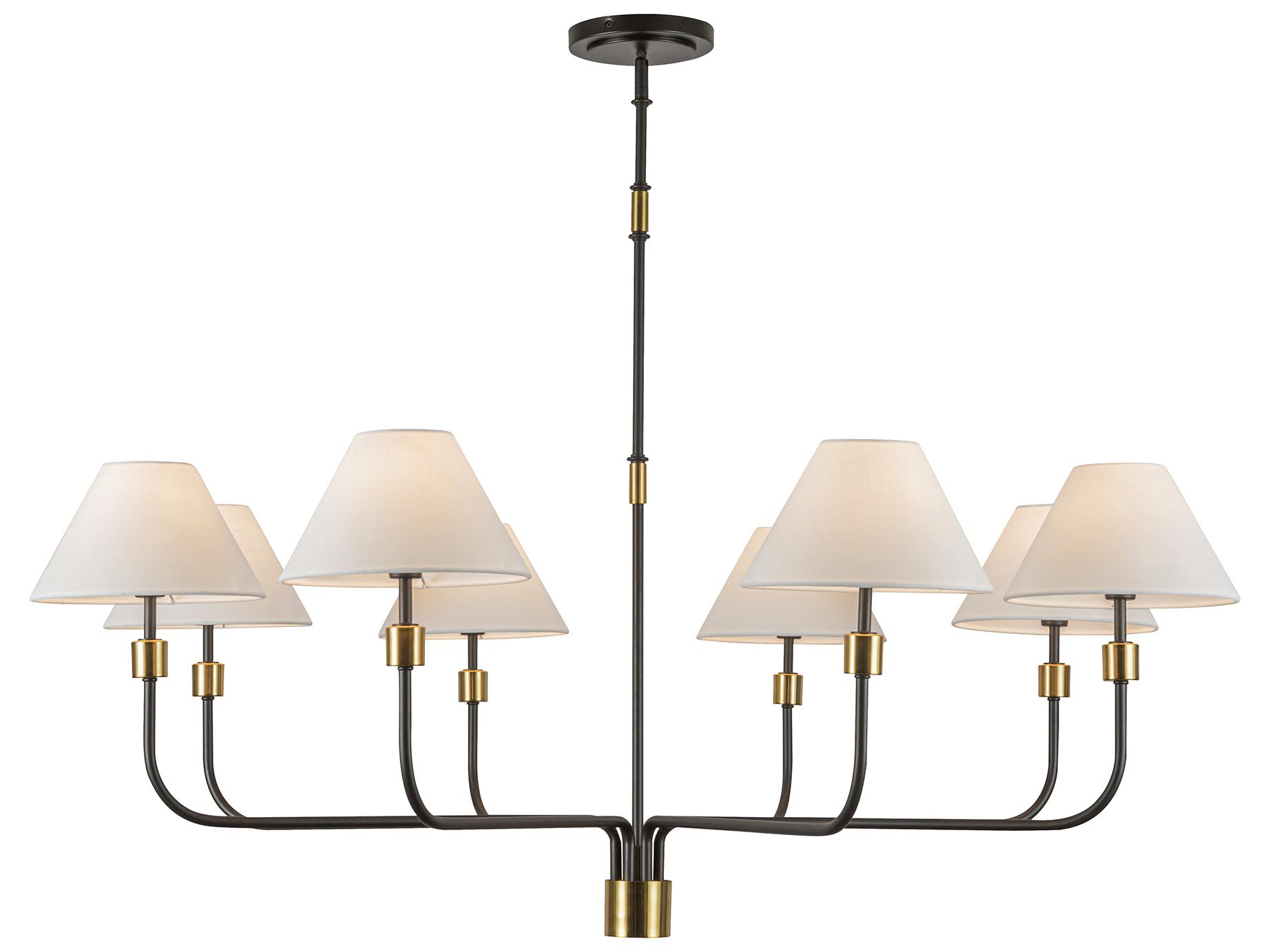 Artcraft Providence 8-Light Black Brushed Brass Candelabra Empire Chandelier