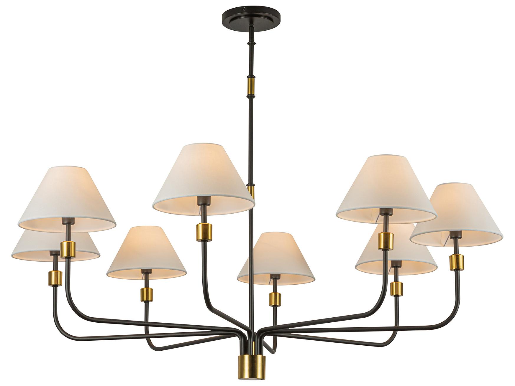 Artcraft Providence 8-Light Black Brushed Brass Candelabra Empire Chandelier