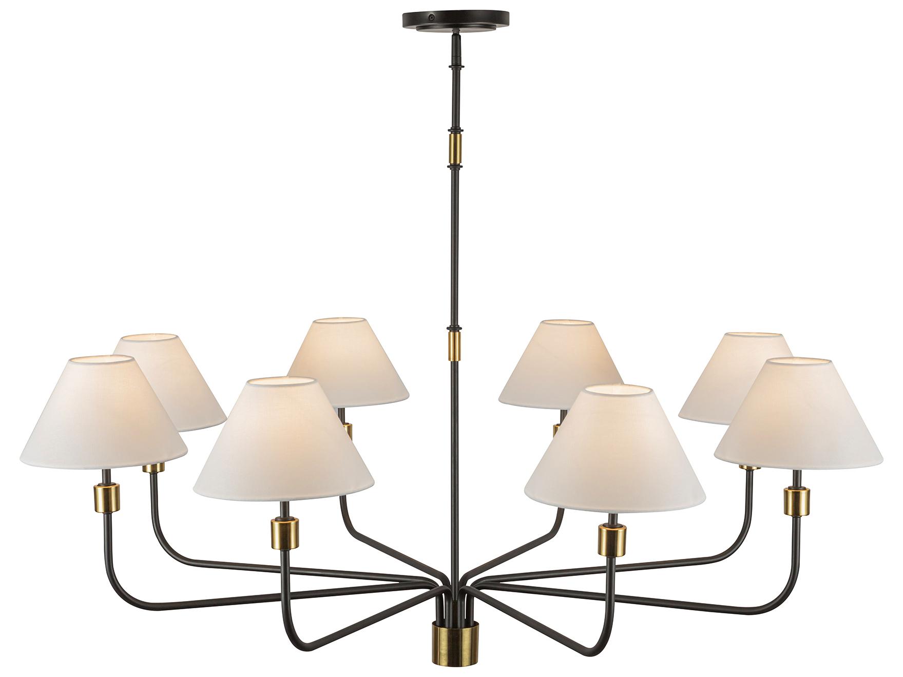 Artcraft Providence 8-Light Black Brushed Brass Candelabra Empire Chandelier