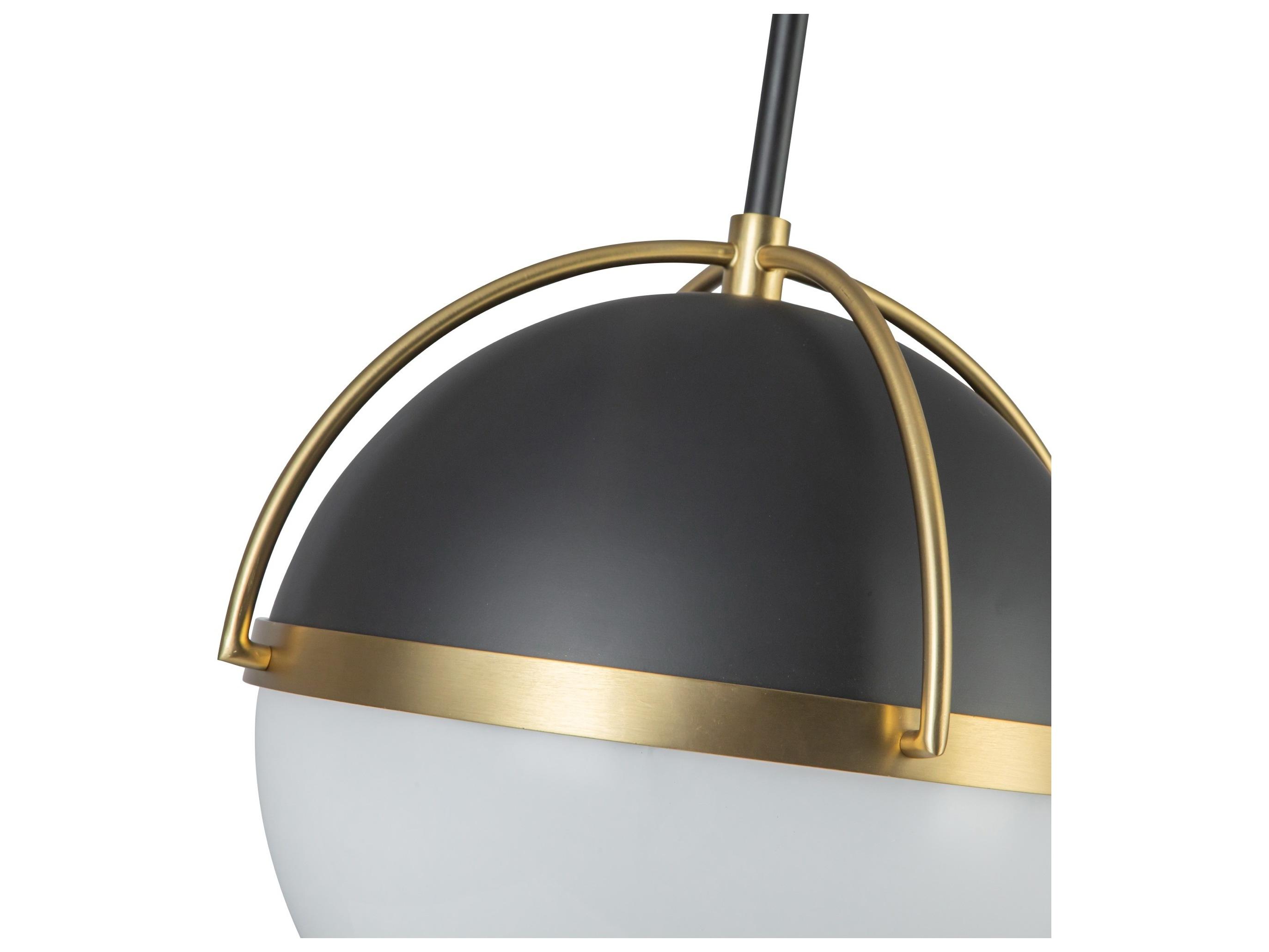 Artcraft Dahlia 1-Light Black Brushed Brass Pendant