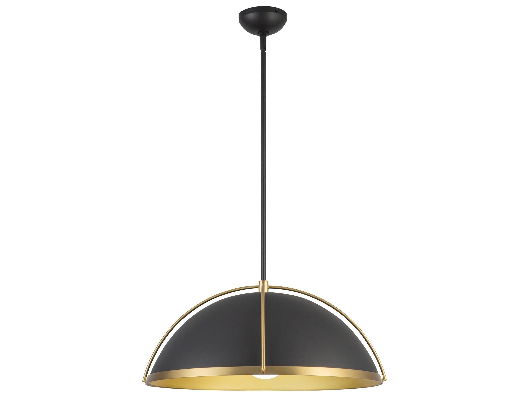 Artcraft Dahlia 1-Light Black Brushed Brass Pendant