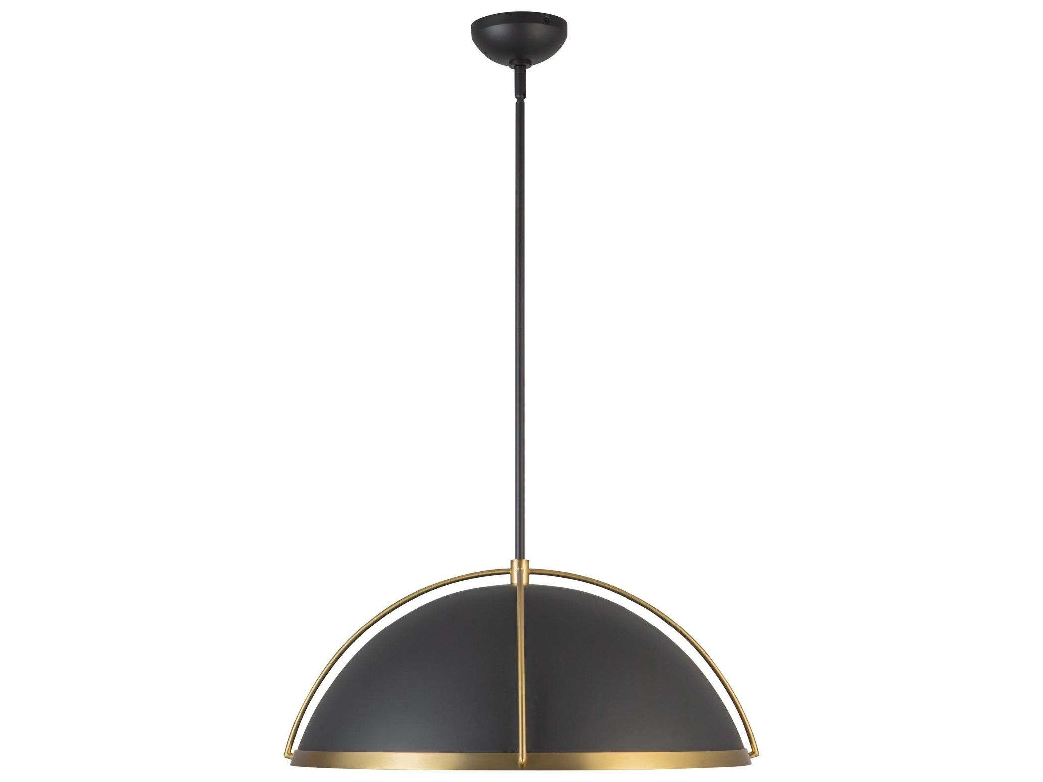 Artcraft Dahlia 1-Light Black Brushed Brass Pendant