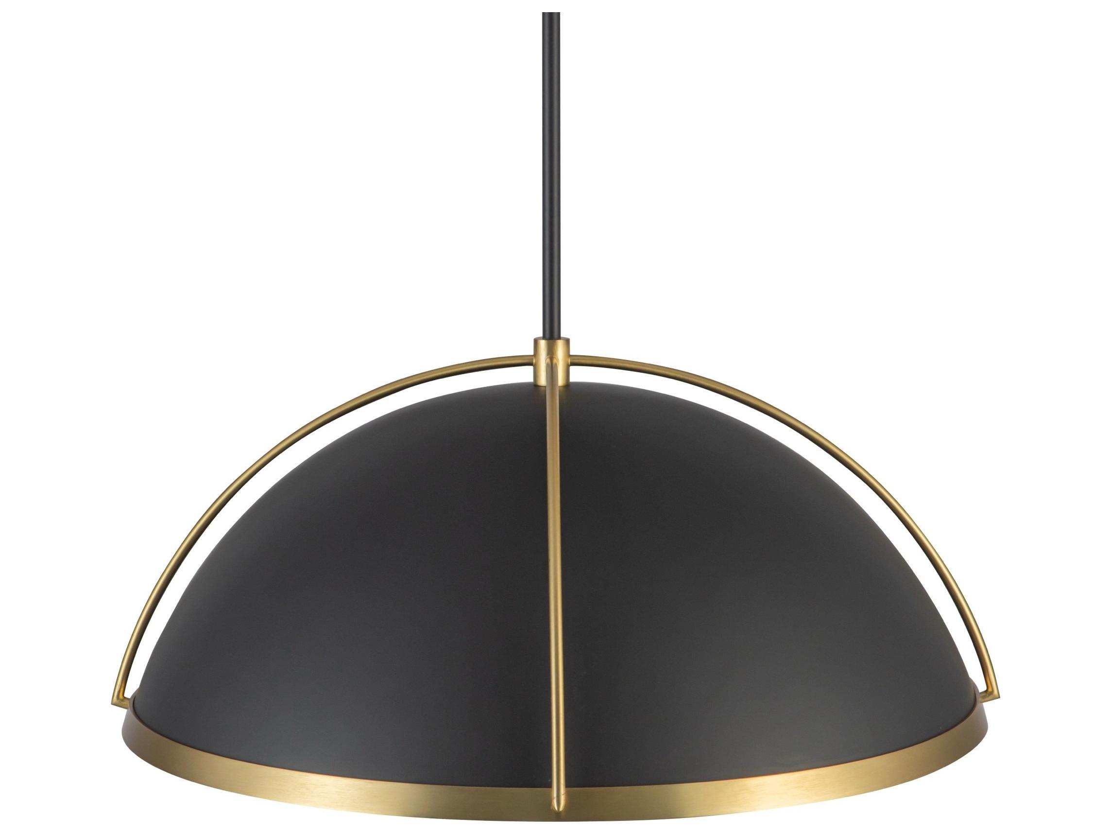 Artcraft Dahlia 1-Light Black Brushed Brass Pendant