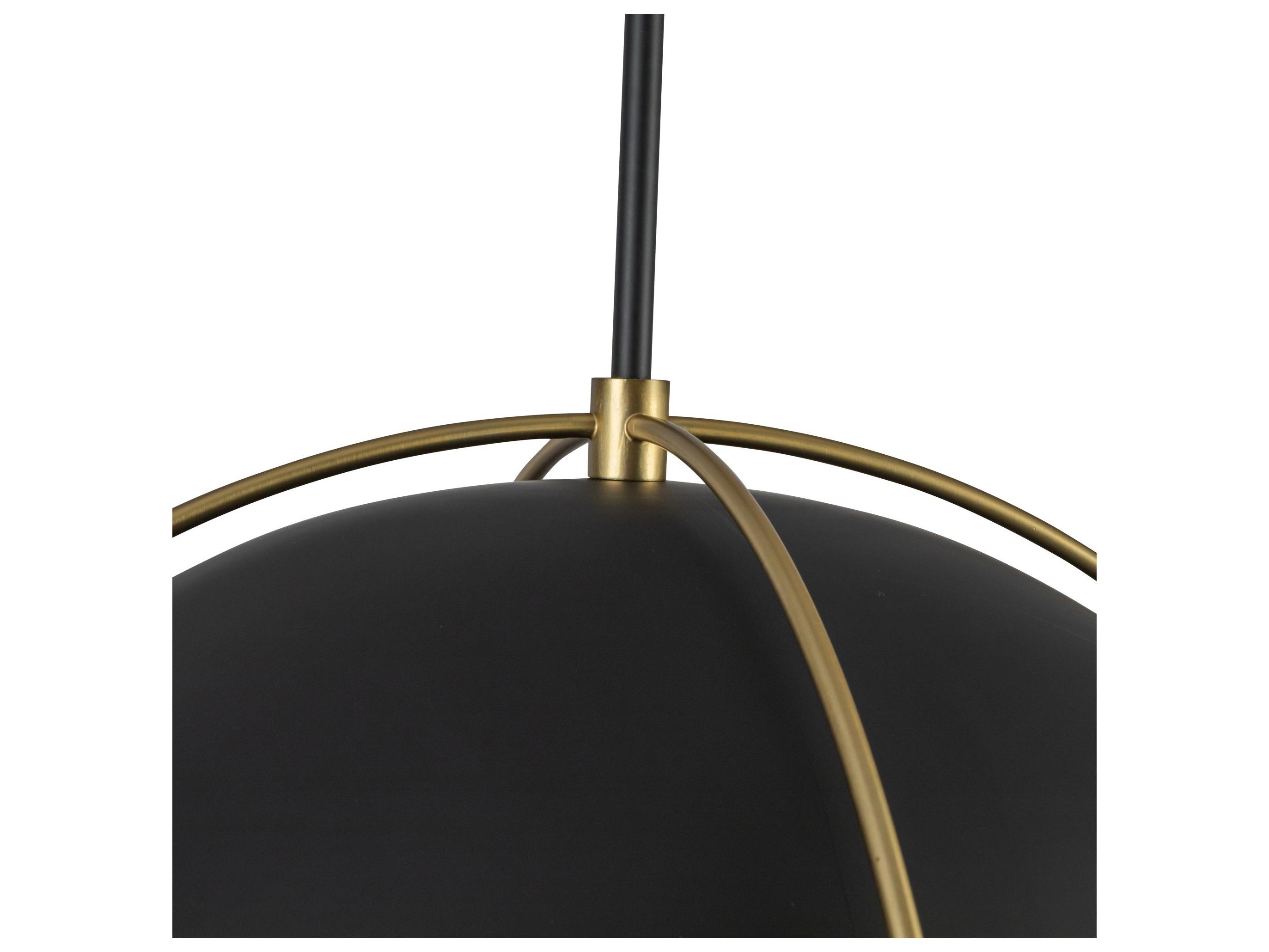 Artcraft Dahlia 1-Light Black Brushed Brass Pendant