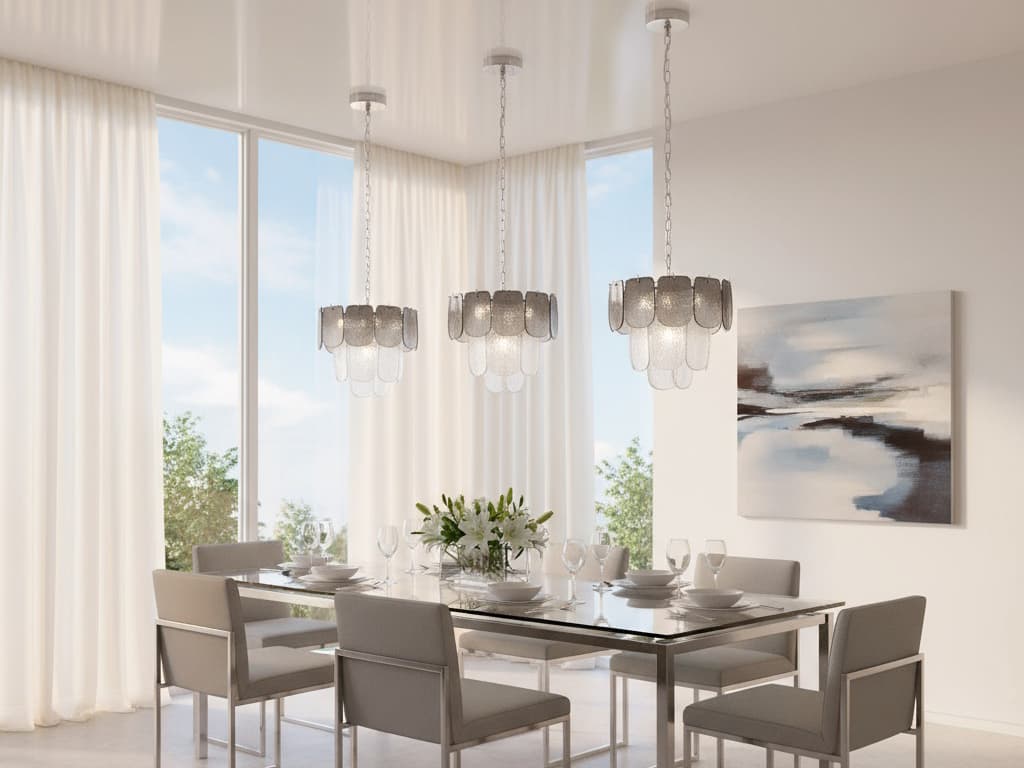 Artcraft Bianca 5 - Light Polished Nickel Steel Pendant