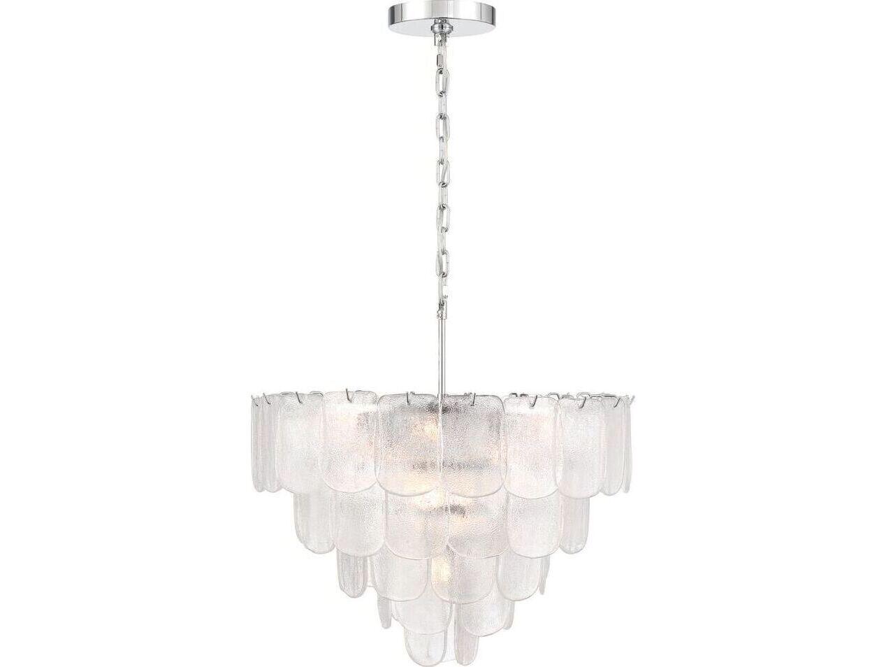 Artcraft Bianca 12 - Light Polished Nickel Off White Tiered Chandelier