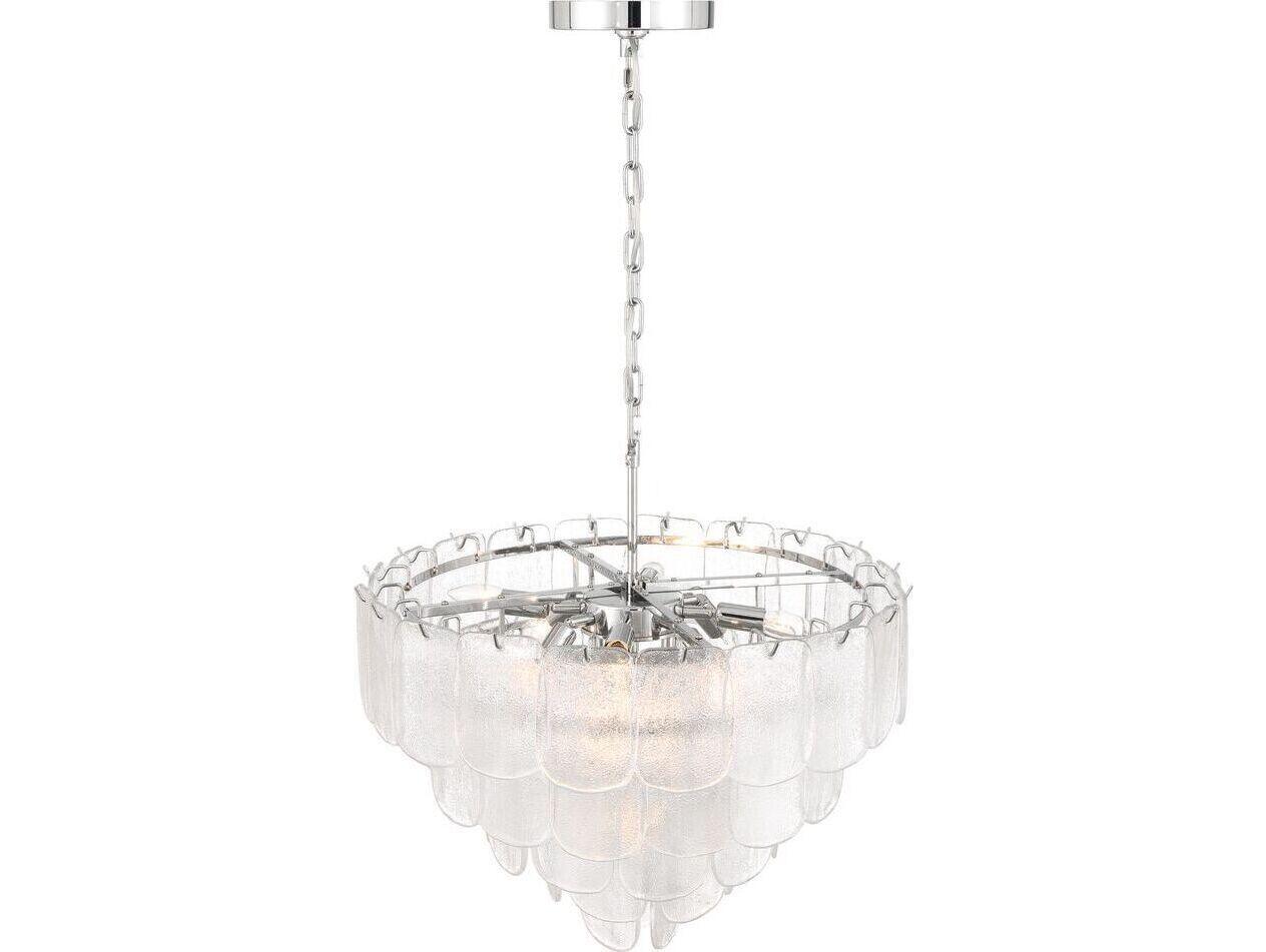 Artcraft Bianca 12 - Light Polished Nickel Off White Tiered Chandelier