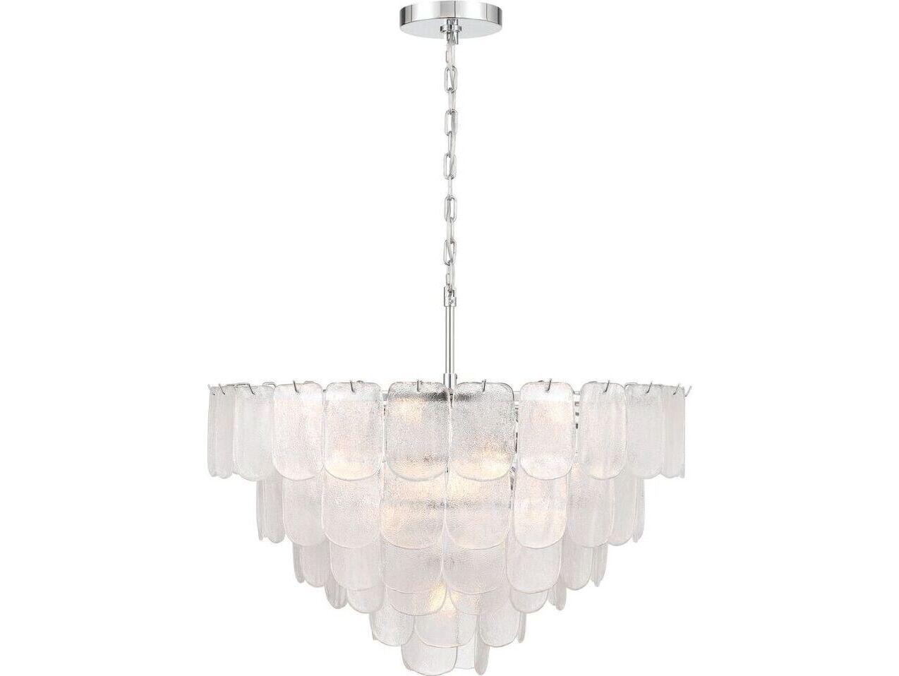 Artcraft Bianca 19 - Light Polished Nickel Off White Tiered Chandelier