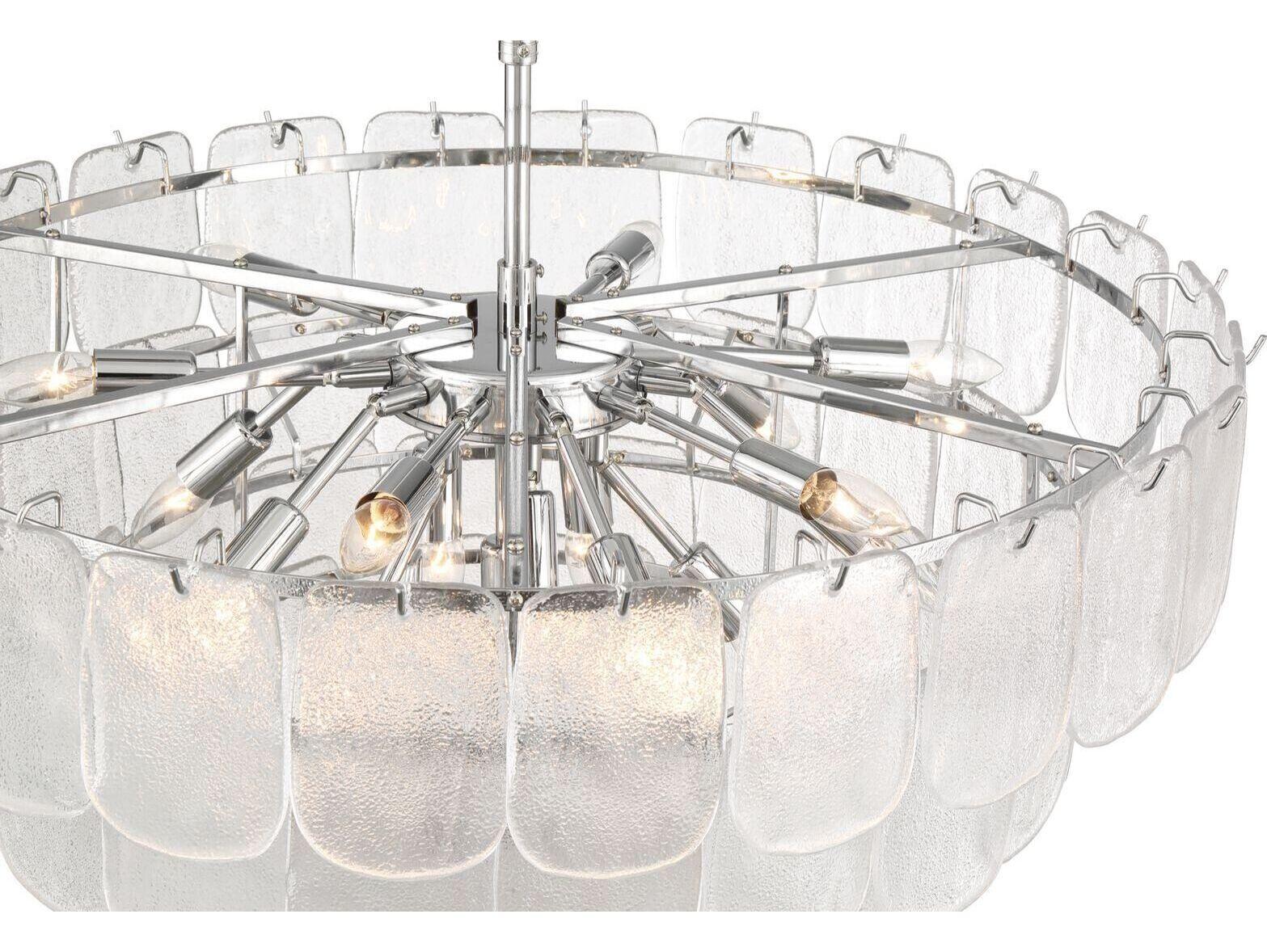 Artcraft Bianca 19 - Light Polished Nickel Off White Tiered Chandelier
