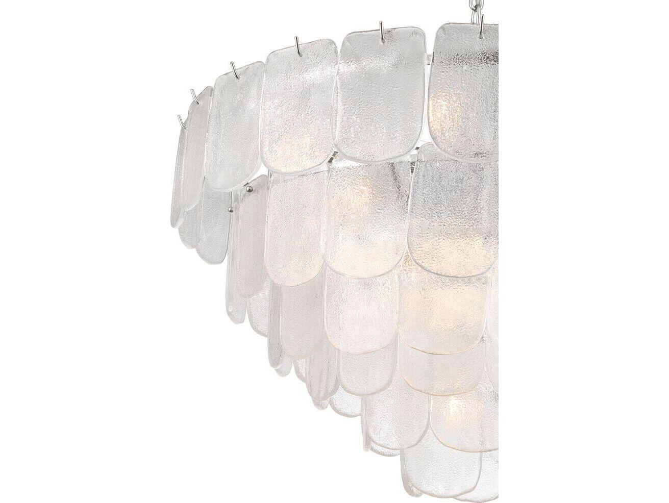 Artcraft Bianca 19 - Light Polished Nickel Off White Tiered Chandelier