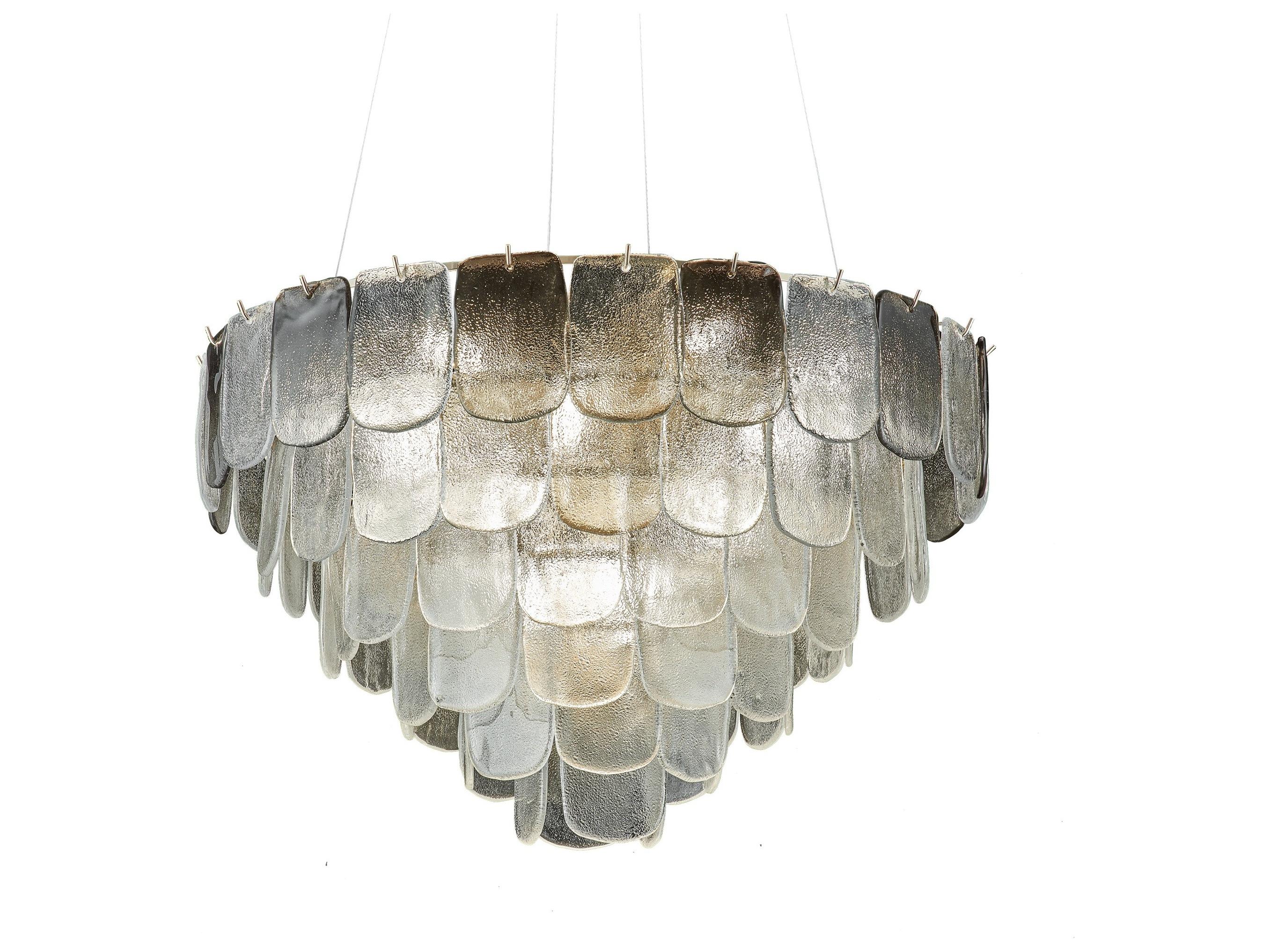 Artcraft Bianca 19-Light Polished Nickel Crystalline Smoke Chandelier