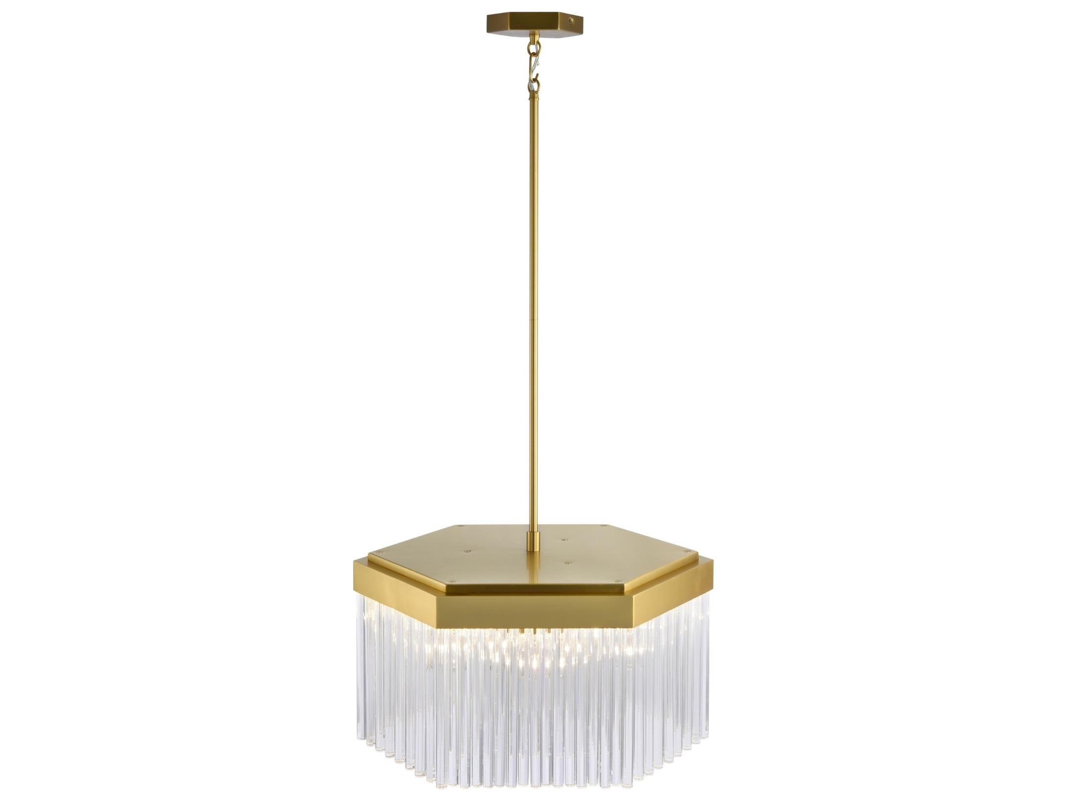 Artcraft Emma 7-Light Brushed Brass Geometric Pendant