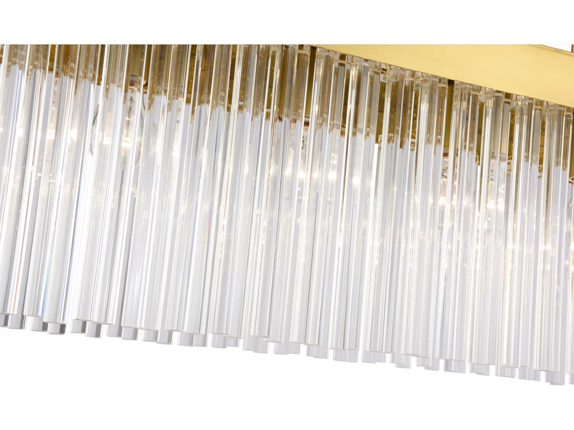 Artcraft Emma 7-Light Brushed Brass Linear Island Pendant