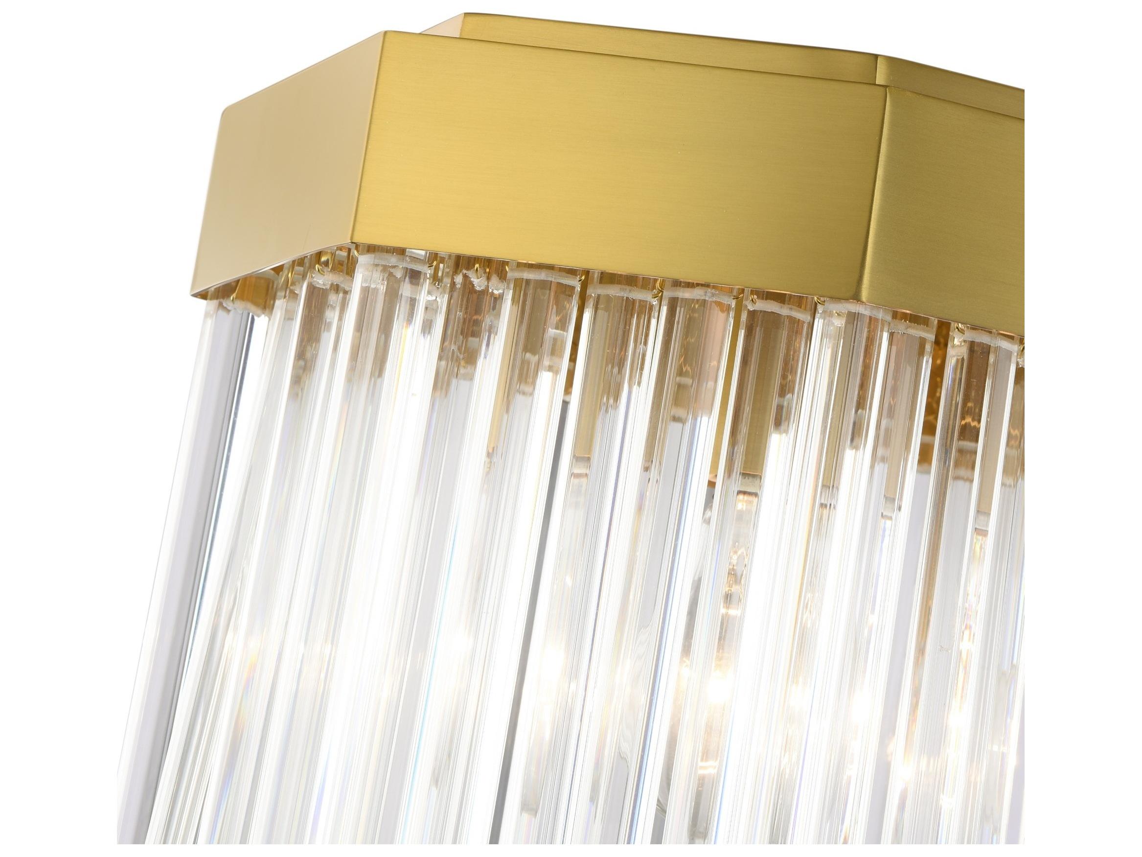 Artcraft Emma 7-Light Brushed Brass Linear Island Pendant