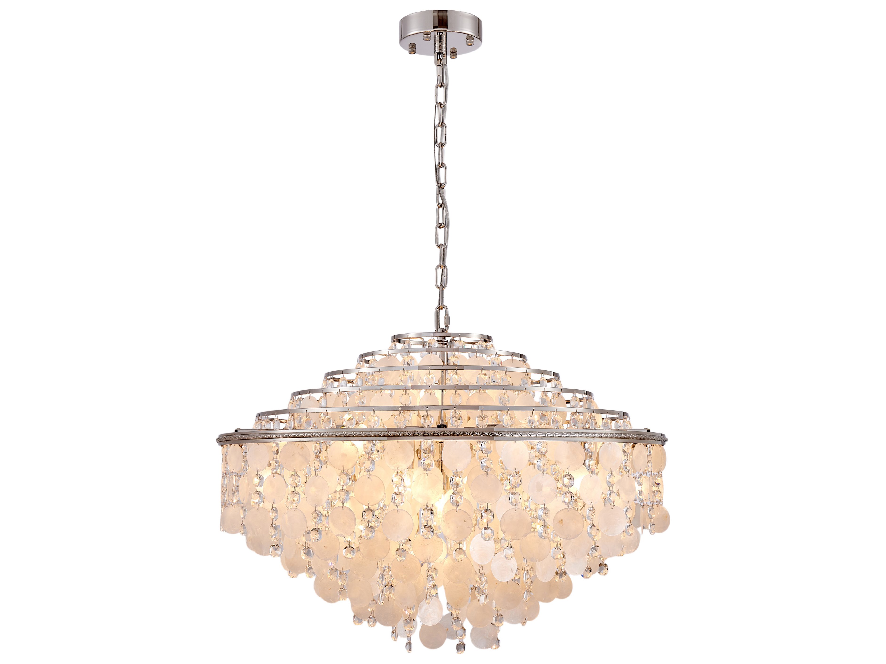 Artcraft Avara 24-Light Polished Nickel Round Tiered Chandelier