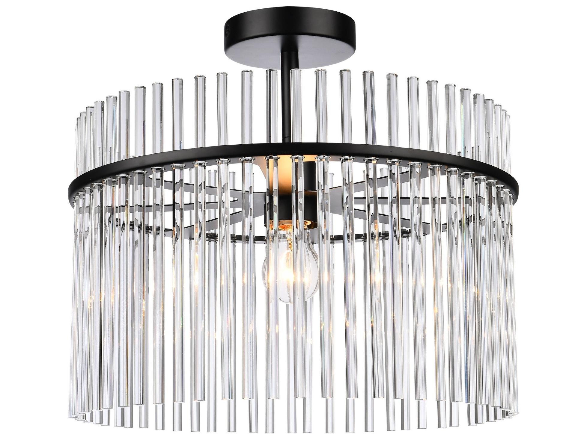 Artcraft Ava 1-Light Black Semi Flush Mount