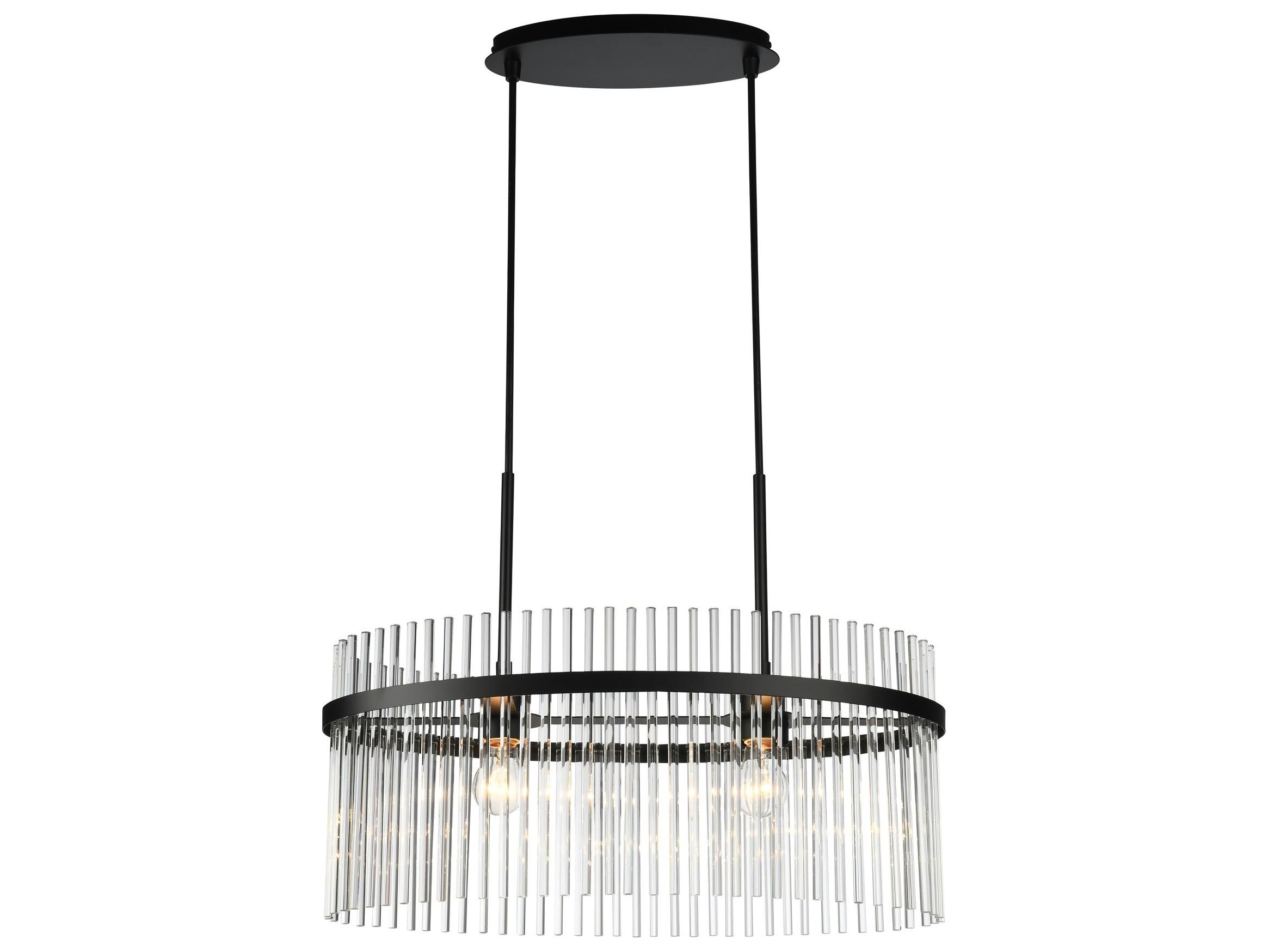 Artcraft Ava 2-Light Black Drum Round Island Pendant
