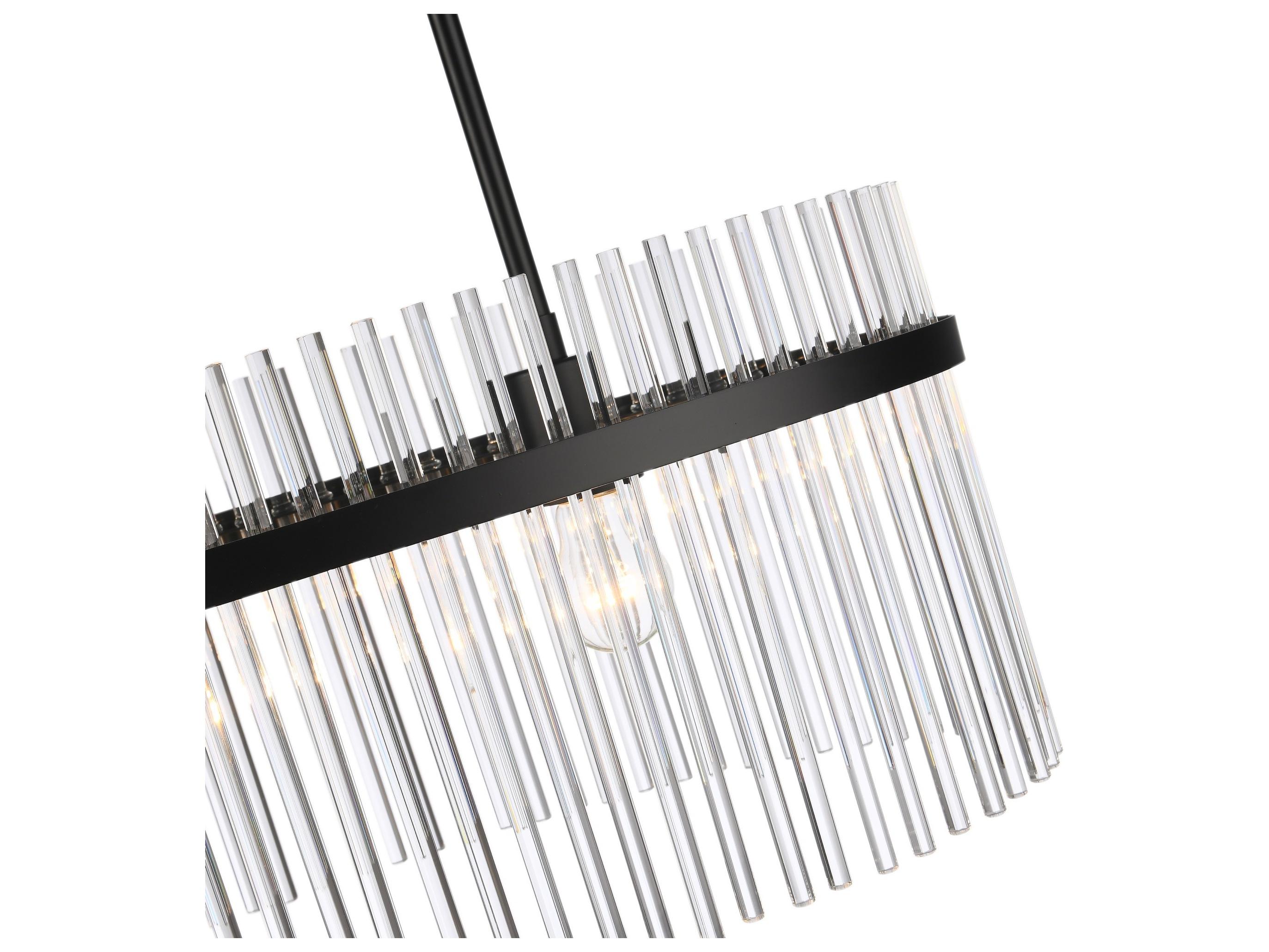 Artcraft Ava 2-Light Black Drum Round Island Pendant