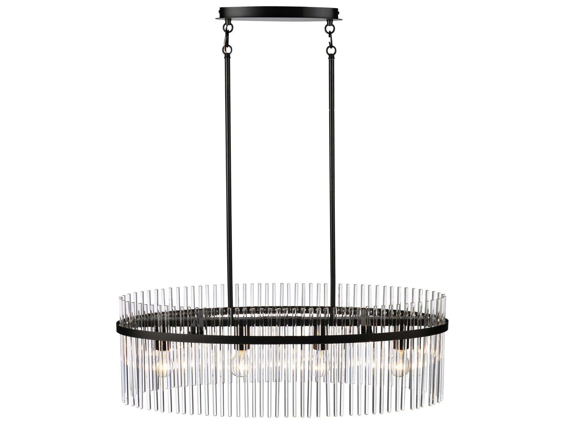 Artcraft Ava 4-Light Black Geometric Island Pendant