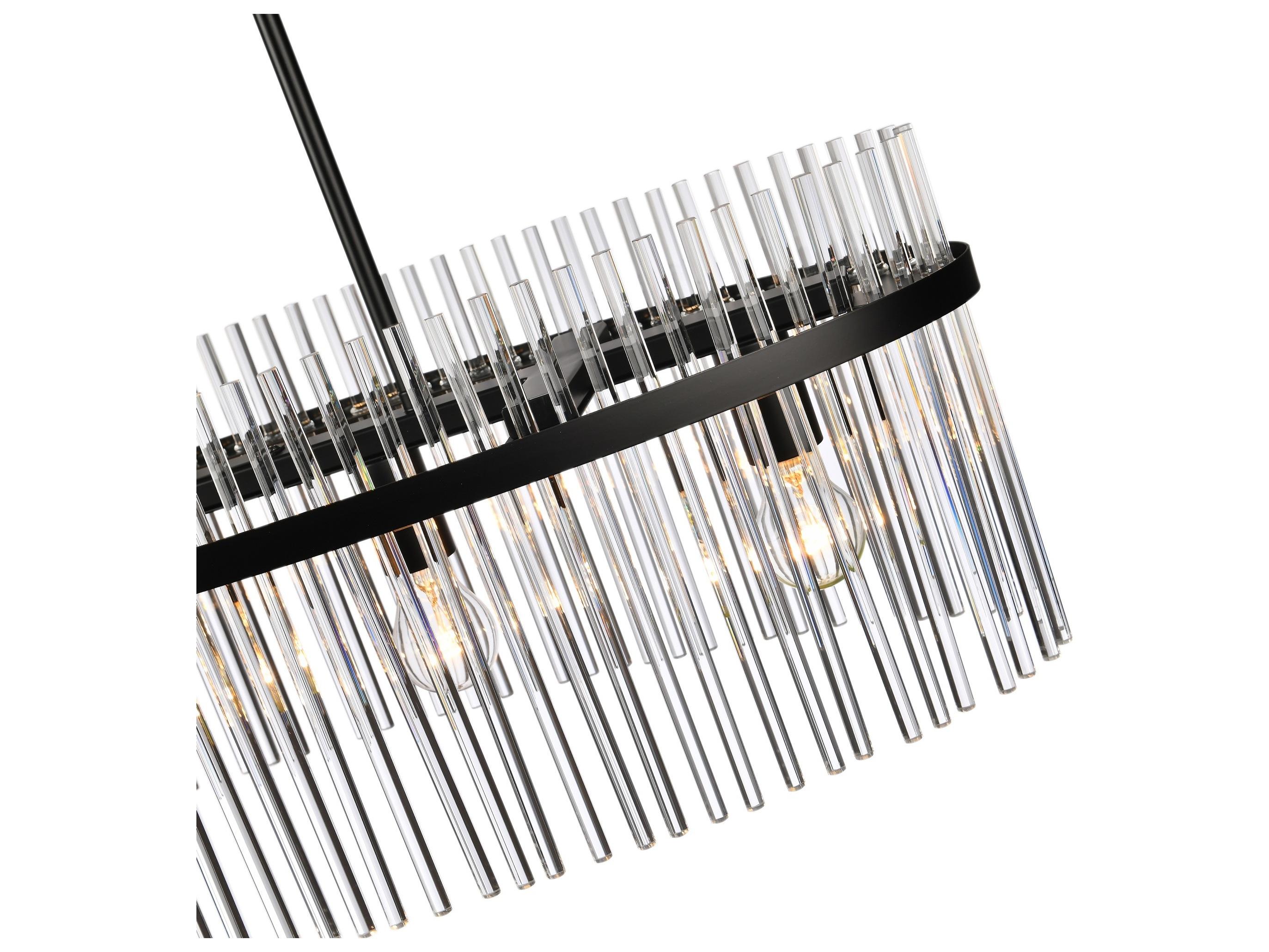 Artcraft Ava 4-Light Black Geometric Island Pendant