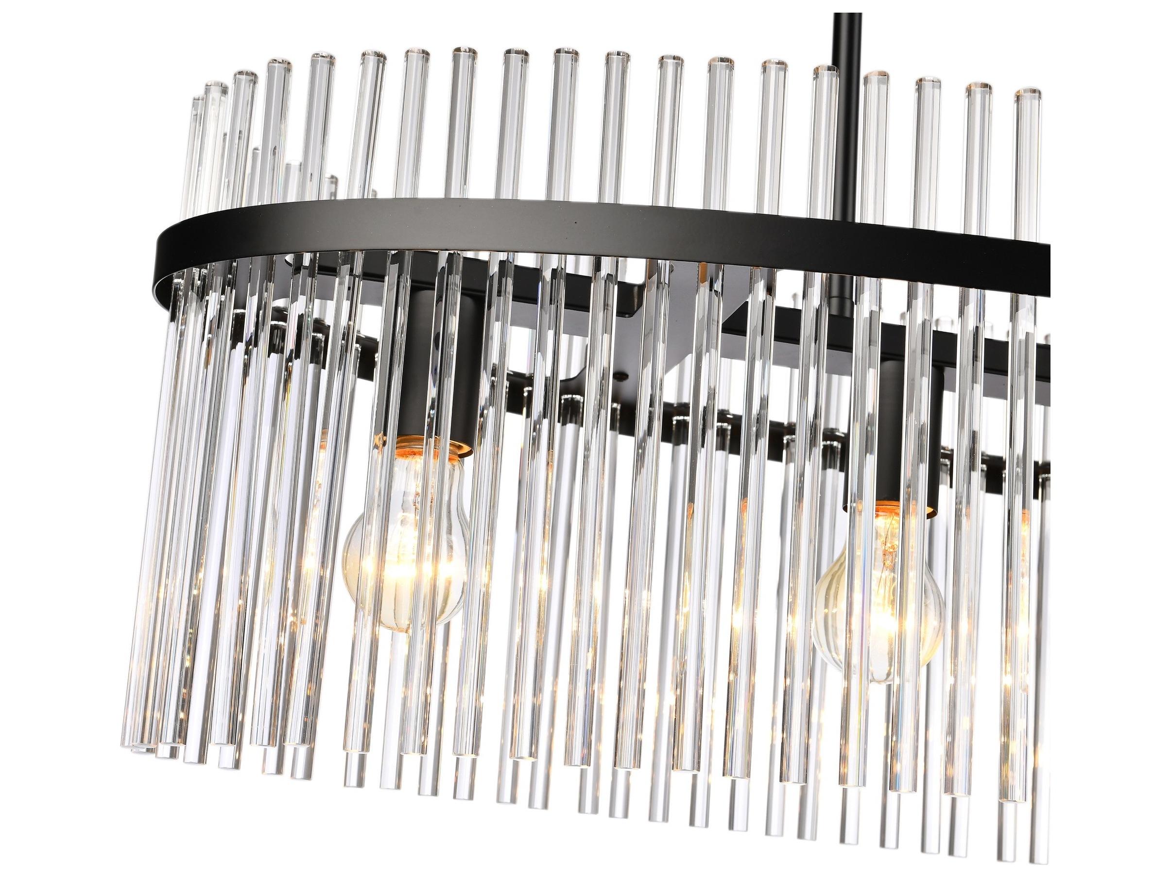 Artcraft Ava 4-Light Black Geometric Island Pendant