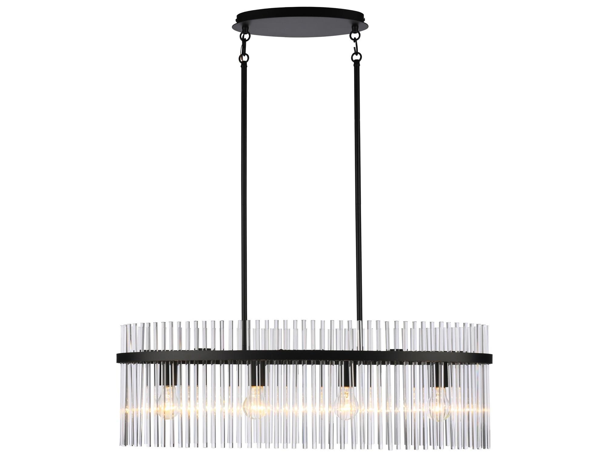 Artcraft Ava 4-Light Black Geometric Island Pendant