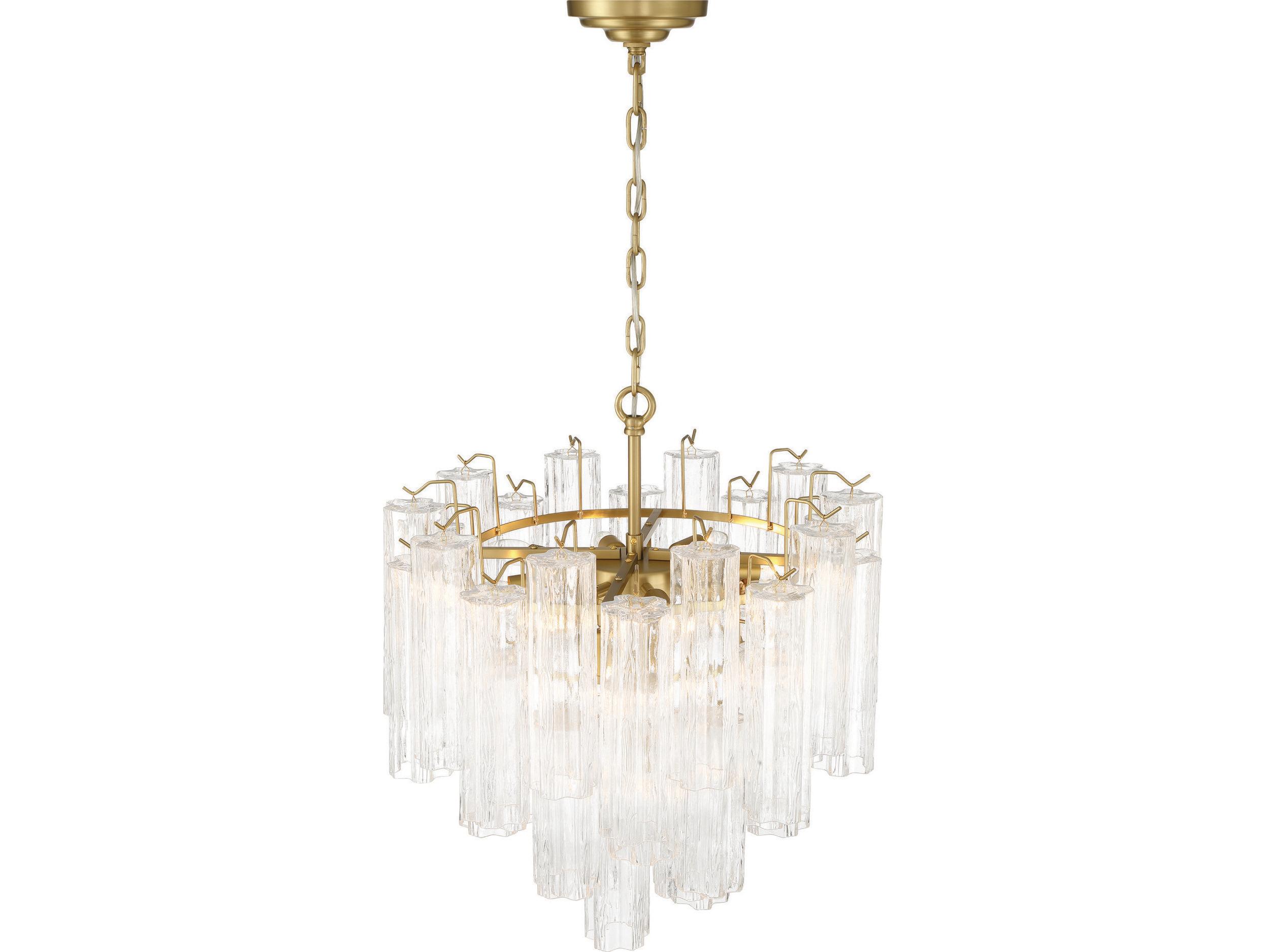 Artcraft Sophia 11 - Light Brass Off White Tiered Chandelier