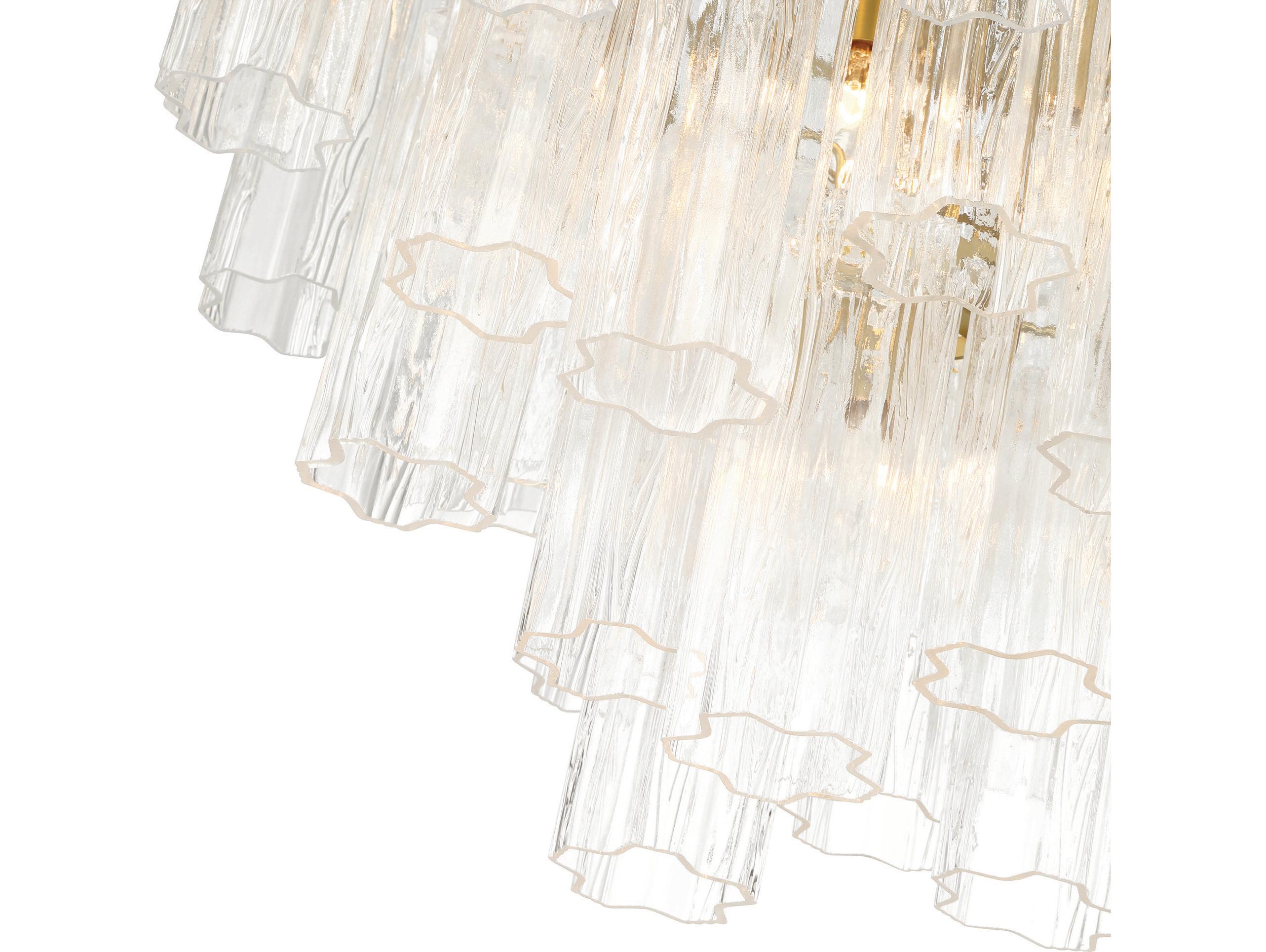 Artcraft Sophia 11 - Light Brass Off White Tiered Chandelier
