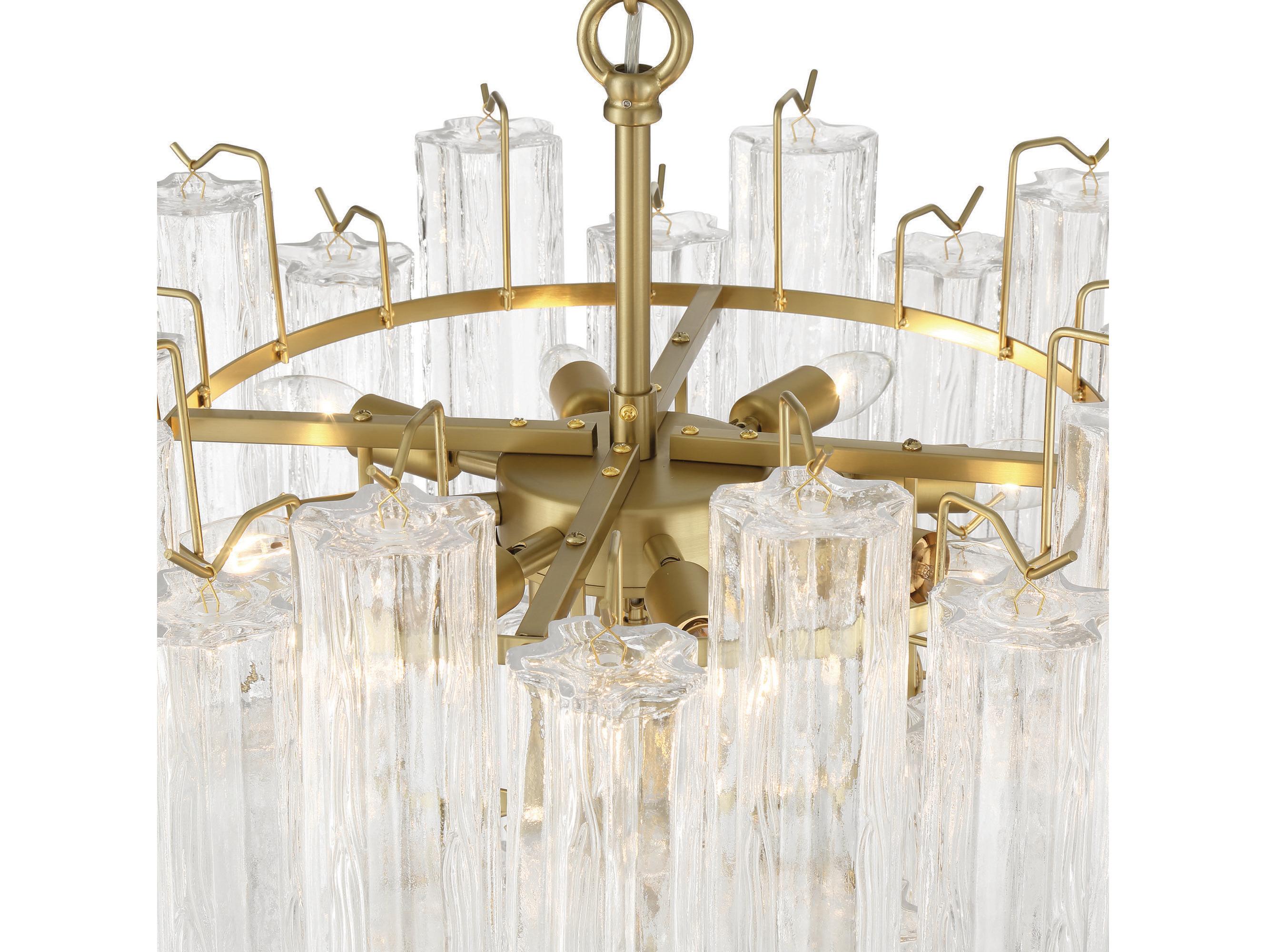 Artcraft Sophia 11 - Light Brass Off White Tiered Chandelier