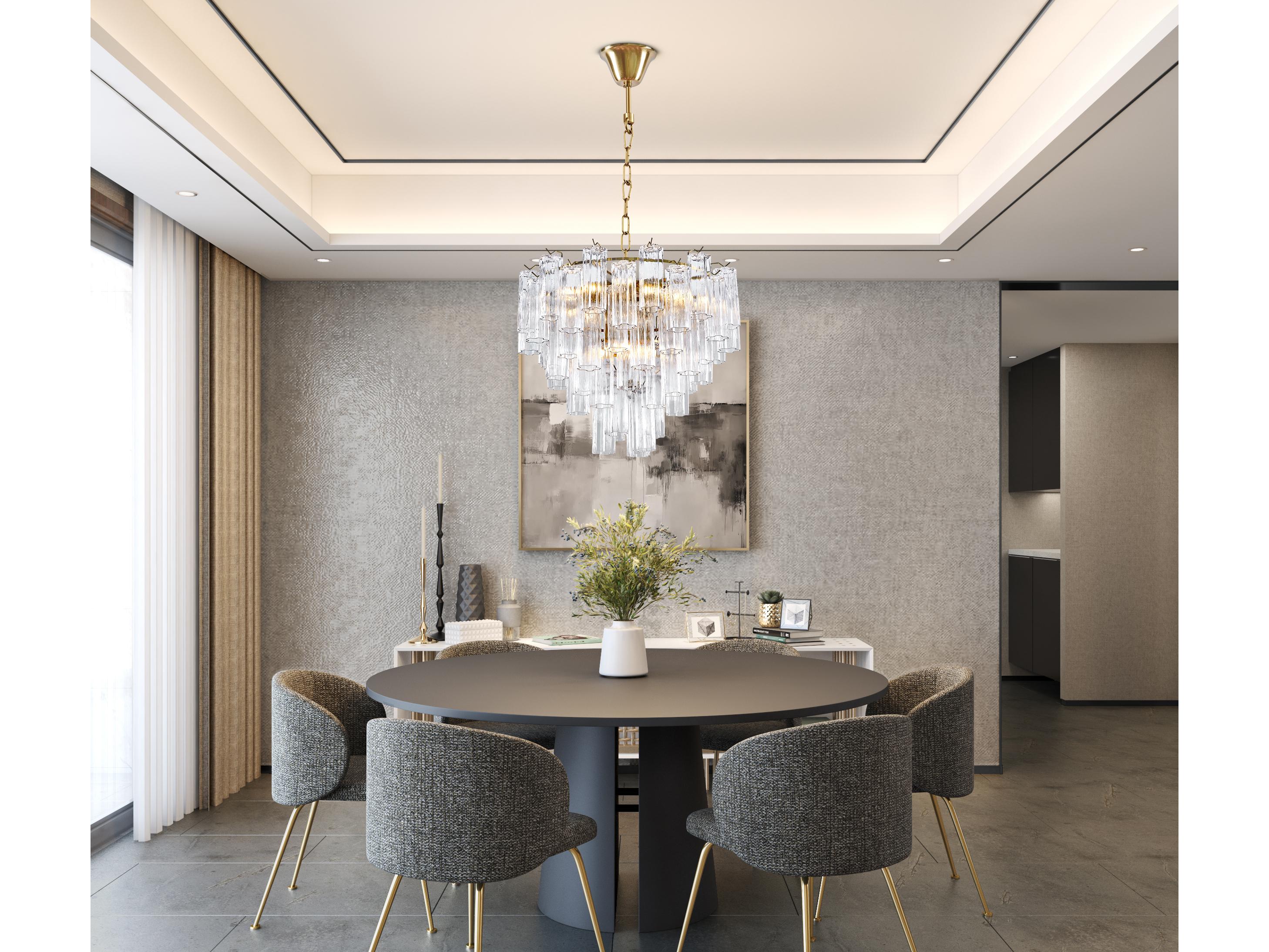 Artcraft Sophia 16-Light Brass Cylinder Tiered Chandelier