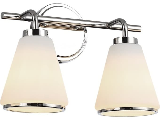 Artcraft Zoey 2-Light Polished Nickel Vanity Light